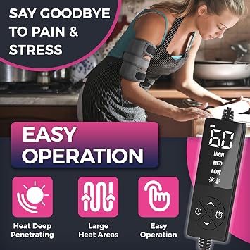 Upper Arm Heating Pad Sleeve, Heated Arm Brace for Bicep Tendonitis Muscle Strains