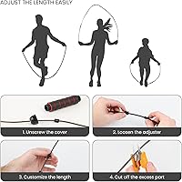 Vista 3 de Limm Adjustable Jump Rope for Workout - All-Purpose Exercise Jump Rope Kids & Adults Love with Tangle-Free, Comfortable Foam Handles - Best Rojo