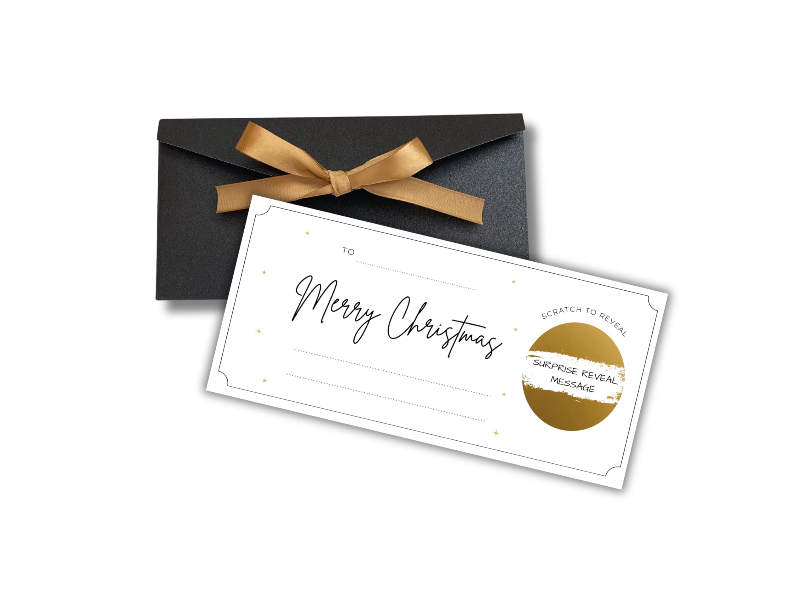 Print&CoUK - Merry Christmas Scratch Card, Scratch to reveal, Gift, Surprise, Scratch off ticket - DIY