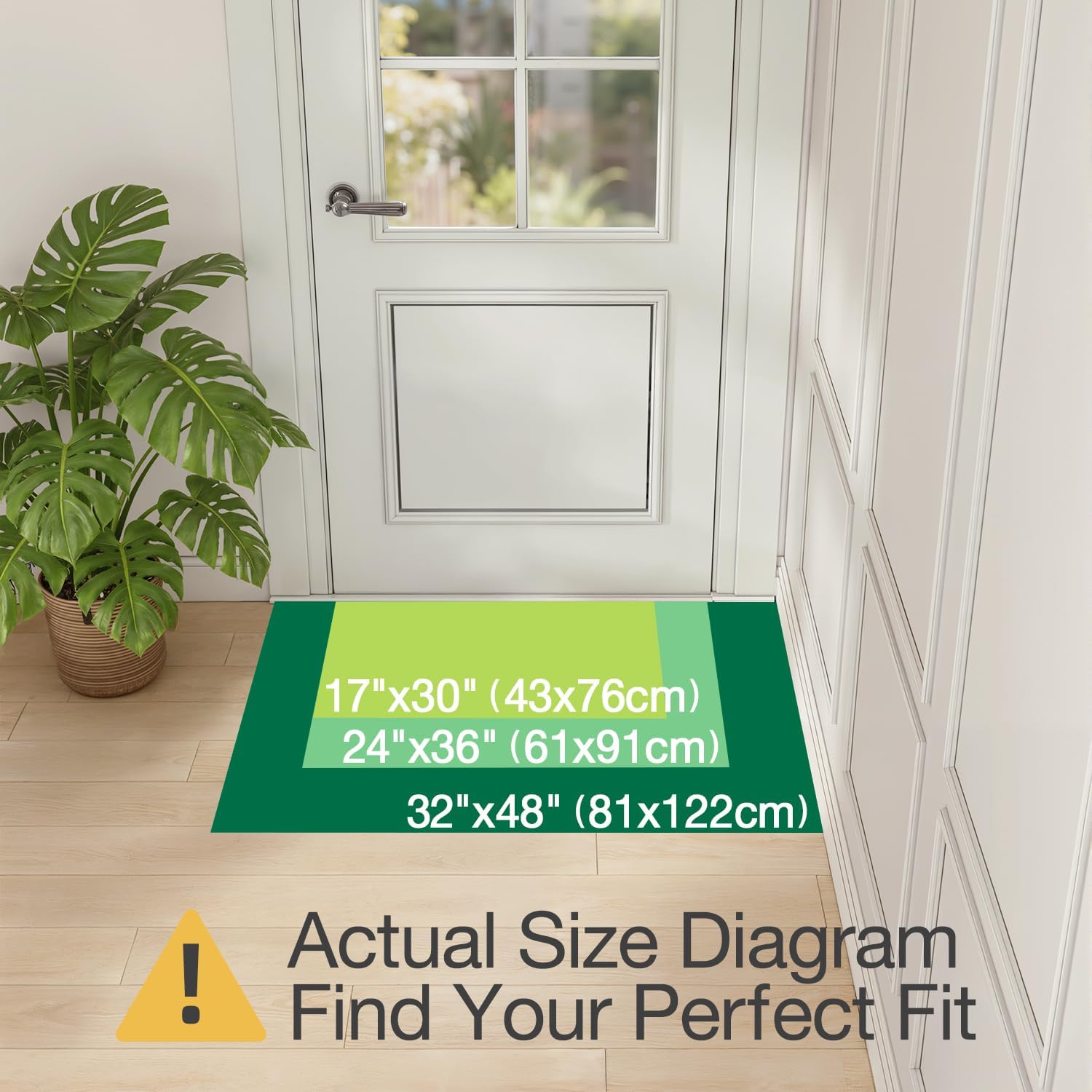 LUMI Ultra Thin Indoor Door Mat for Entrance 24"x36", Non Slip Entryway Mat, Low Profile Doormat, Unique Herringbone Design Carpet for Inside, Patio, Porch, Gray - Image 2