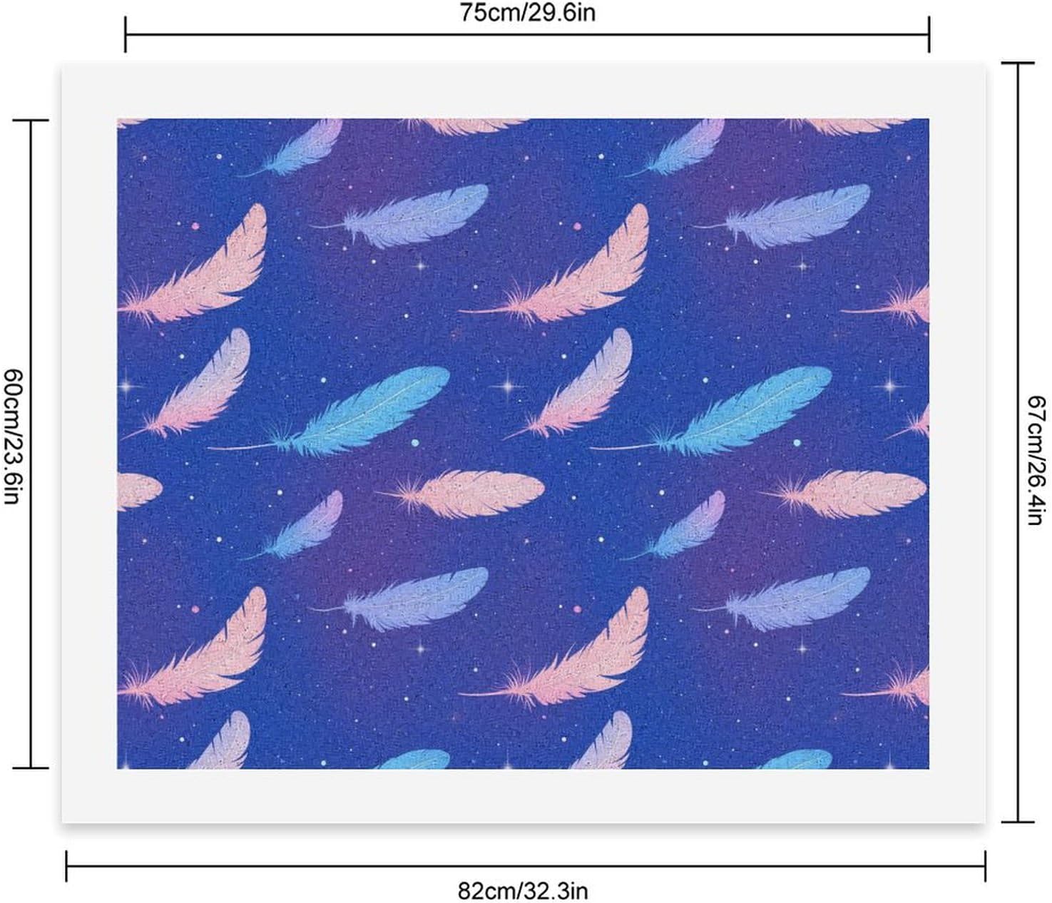 Flying Feathers Funny Digital Oil Painting Horizontal DIY Printed Artwork by Number Kits Decor Gifts for Adults