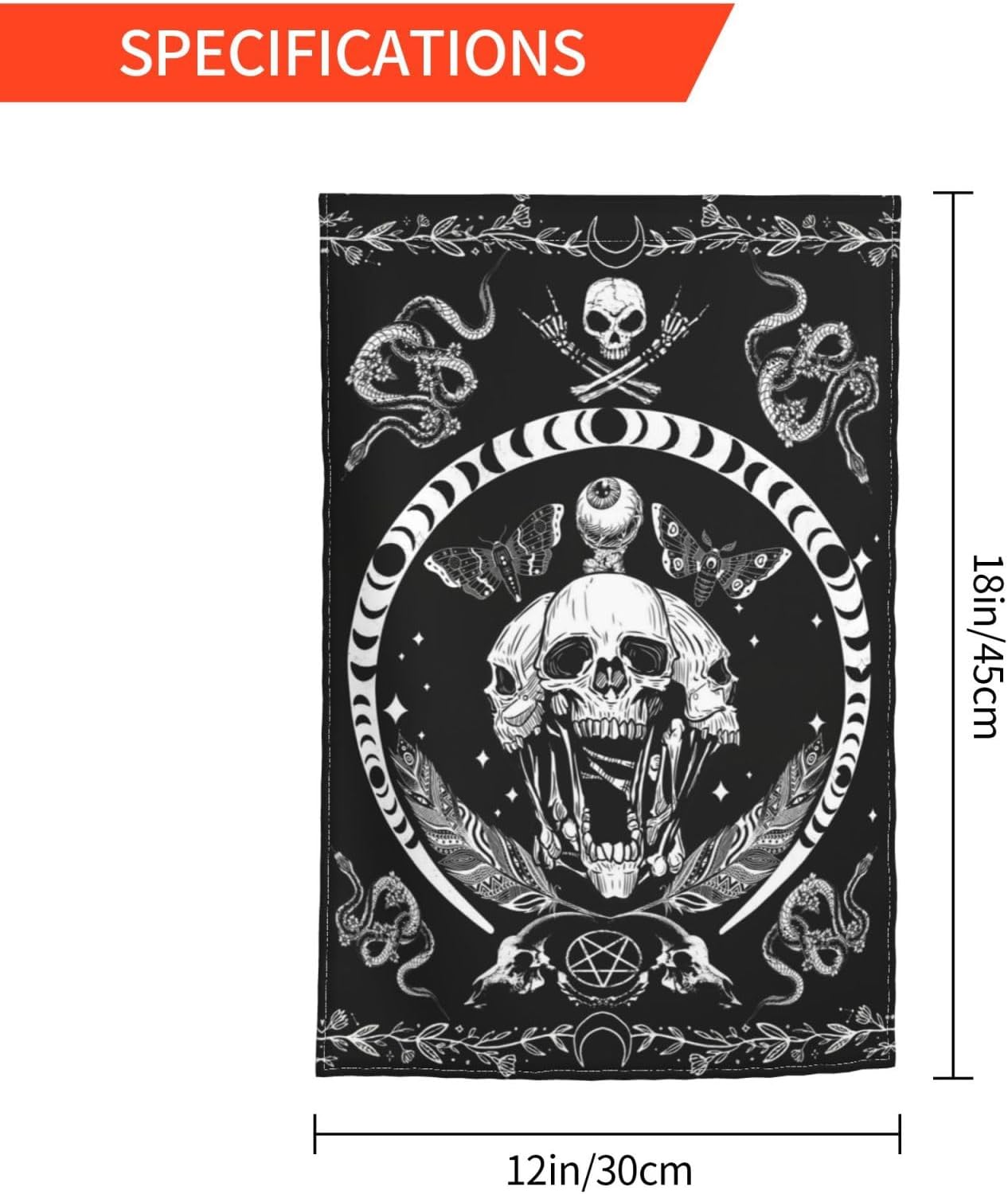 Skull Skeleton Halloween Garden Flag Welcome Party Outdoor Outside Decorations Picks Home House Garden Yard Decor 12x18 Inch - Image 3