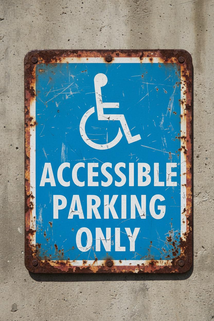 Wall Decor Disabled Parking Only - Traffic Sign Metal Sign 8x12Inch Clear Signage For S, Fences Vintage Signs Aluminum Plates Printed