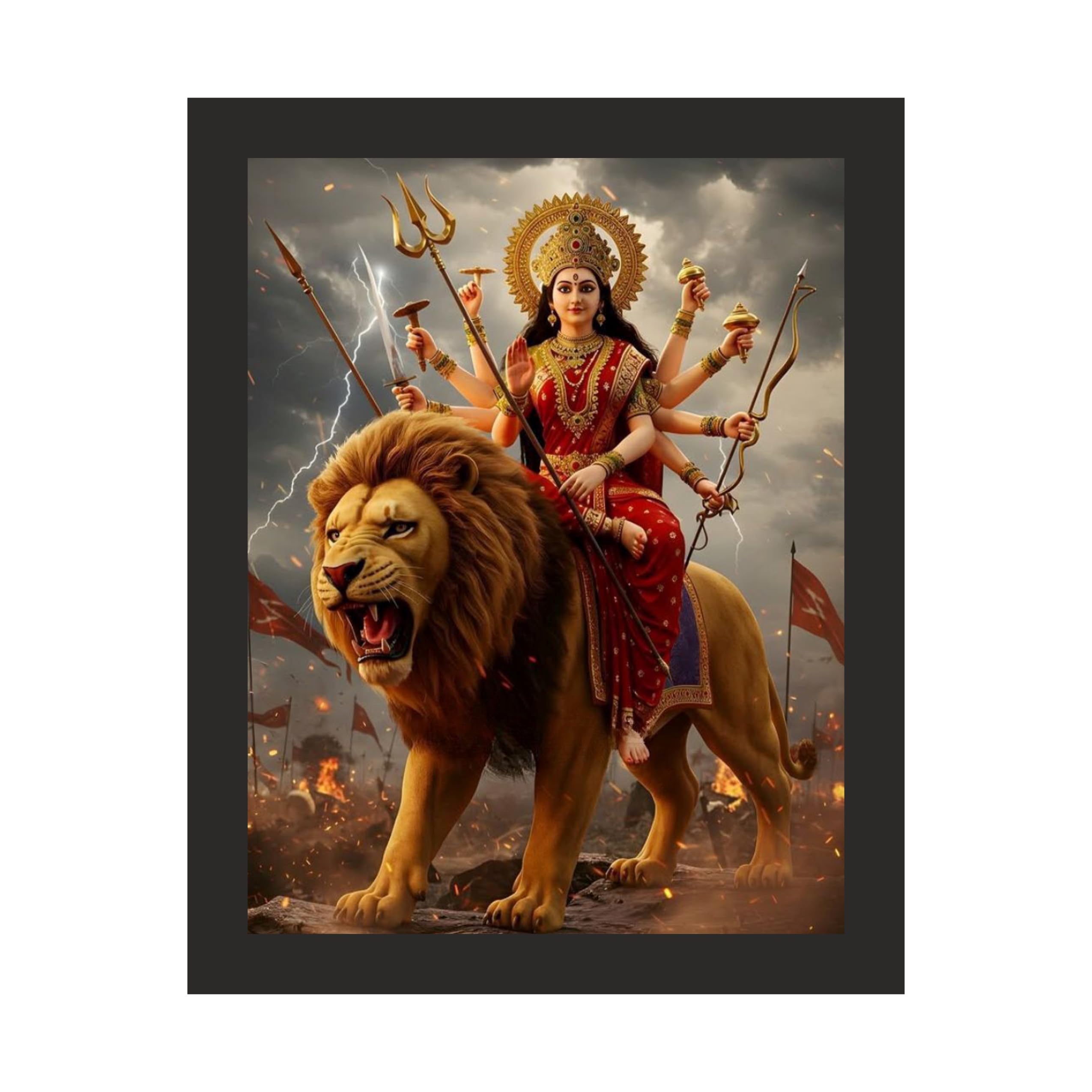 Maa Durga Lion Steed: 12x15