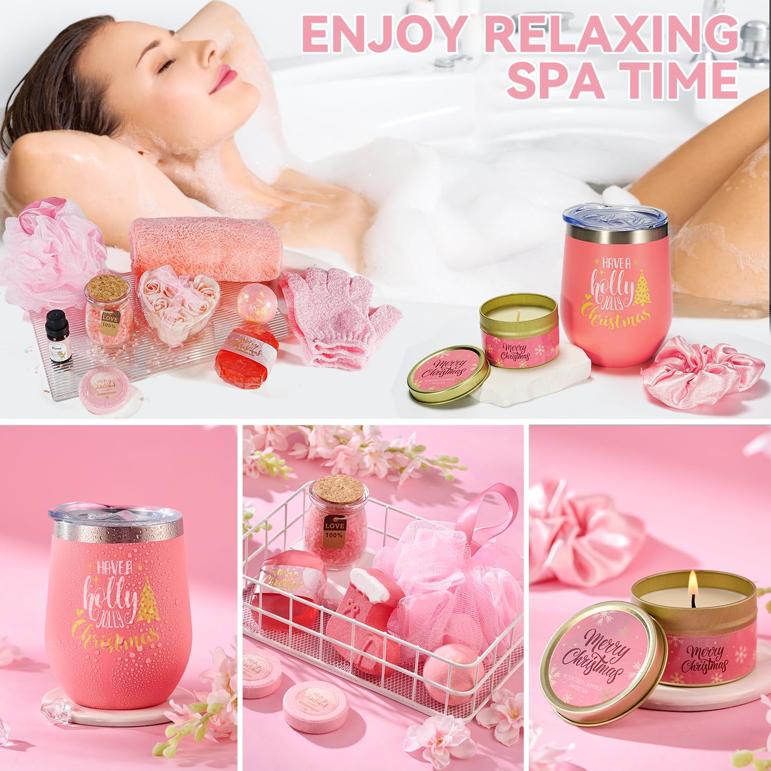 Pink Advent Calendar 2025 for Teen Girls, 24 Day Women Countdown Calendar with Pink Christmas Tumbler Self Care Christmas Suprise Gift for Mom Wife Sister - Image 4