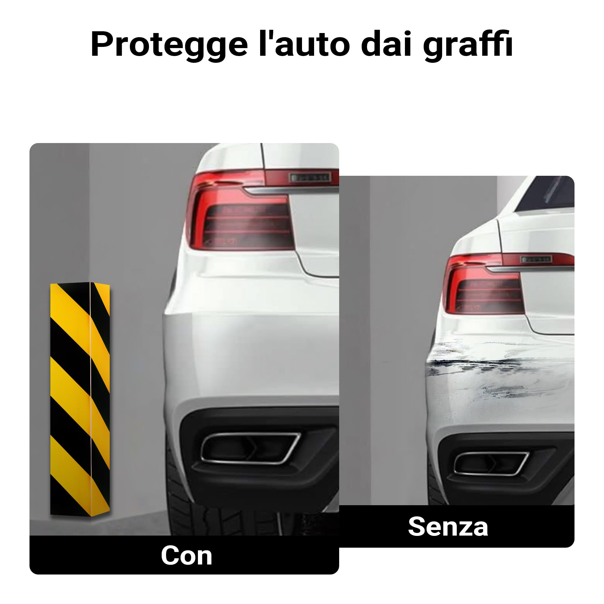 Wiltec Paracolpi garage 400x75x20 mm protezione autoadesiva EVA paraspigoli gomma