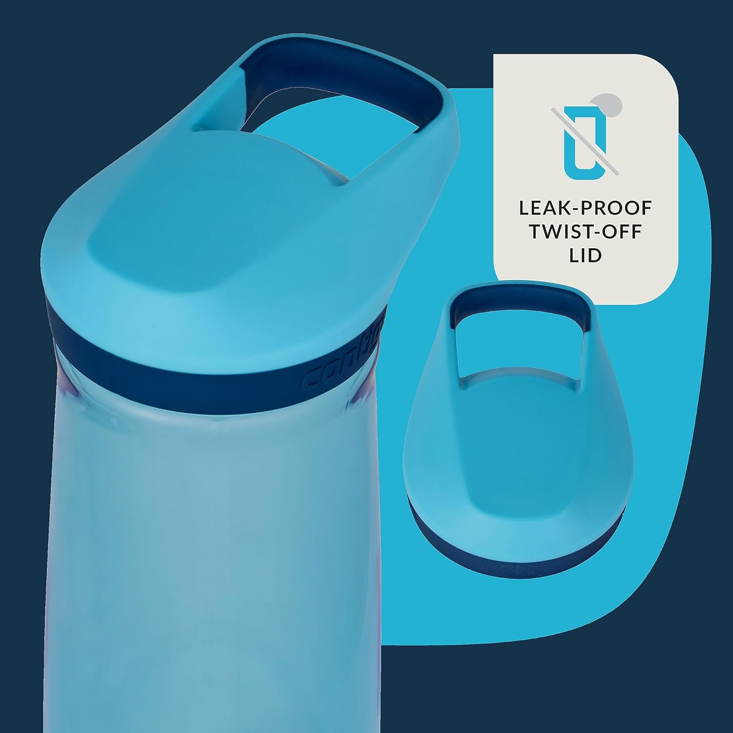 Contigo Kids’ Micah Water Bottle with Leak-Proof Lid, 20oz, Blue Raspberry/Blueberry - Image 2