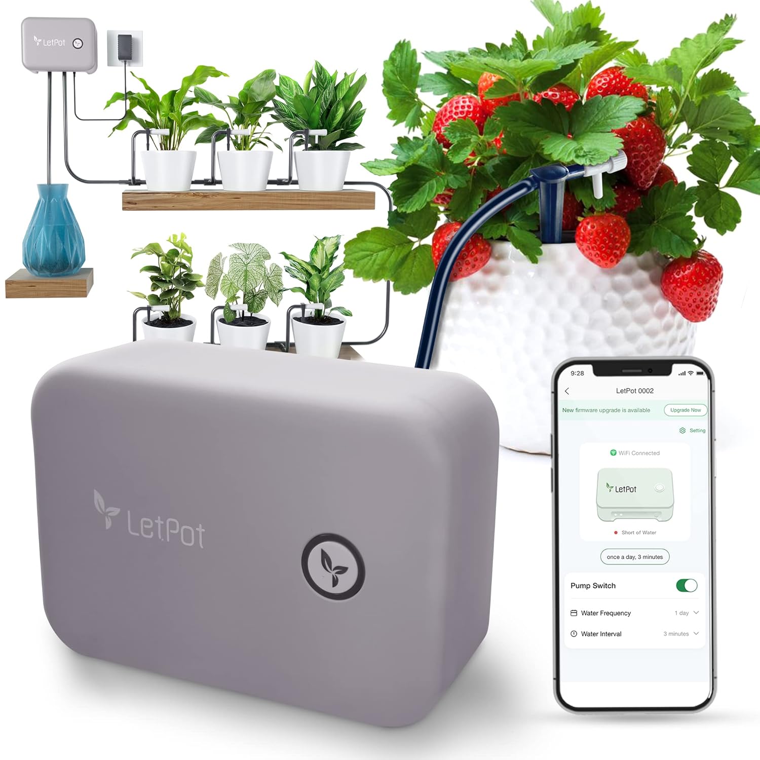 LetPot Automatic Watering System for Potted Plants, Wi-Fi Drip Irrigation Kit System, Smart Plant Watering Devices for Indoor Outdoor