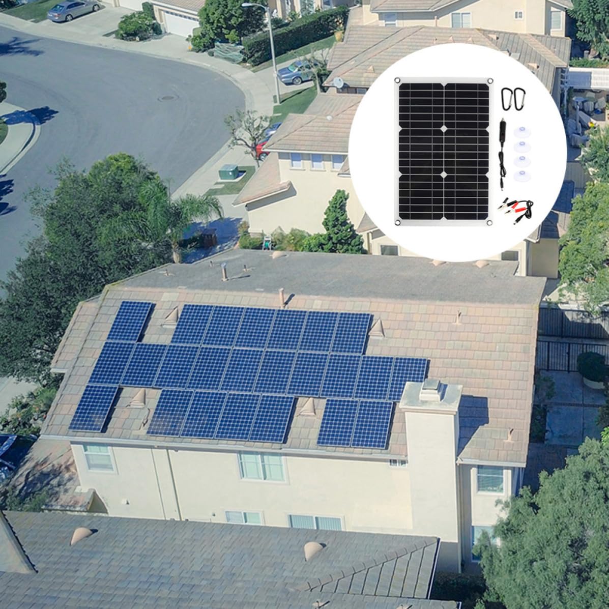 Toddmomy Kit Pannello Solare Monocristallino da 15w Regolatore di Carica per Camper e Aerei, Materiale Abs e Rame, per Campeggio e Piantagioni