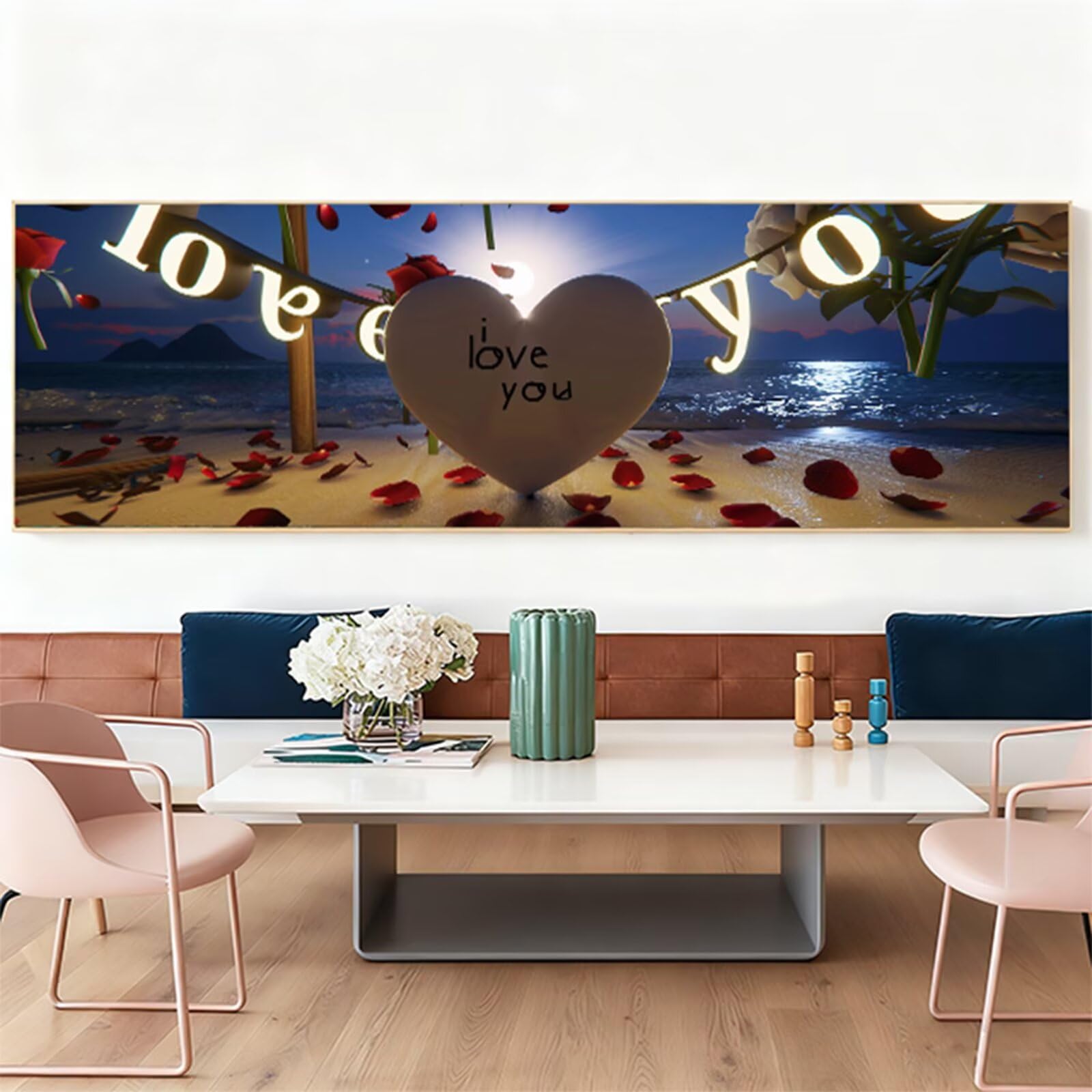 Diamentowe malowanie płatek diamentowy obraz dla dorosłych miłość haft diamentowy duży rozmiar 180 x 60 cm, DIY malarstwo diamentowe aktywność ręczna płótno ścieg krzyżykowy kryształowe obrazy
