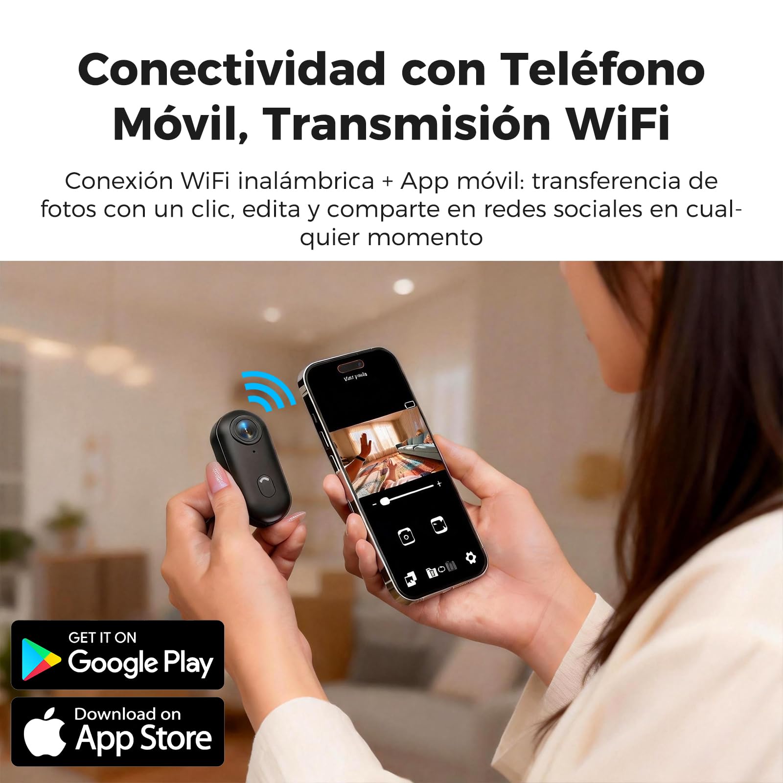 Zeerkeer - Mini Cámara de Acción con Lente Gran Angular de 120°, 1080p, Cámara Deportiva con Cordón Magnético, Clip de 360°, para Casco, Bicicleta, Motocicleta, Deporte al Aire Libre