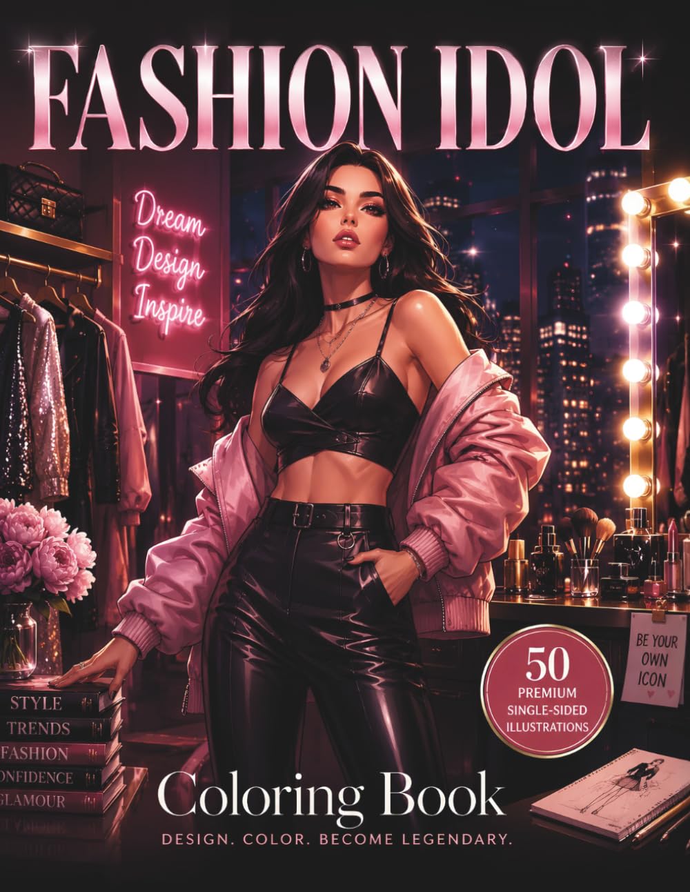 Fashion Idol Coloring Book: 50 Stylish Fashion Illustrations for Teens and Adults | Modern Models, Trendy Outfits, Chic Poses, Relaxing & ... Pages (Fashion Idol Coloring Book Collection)