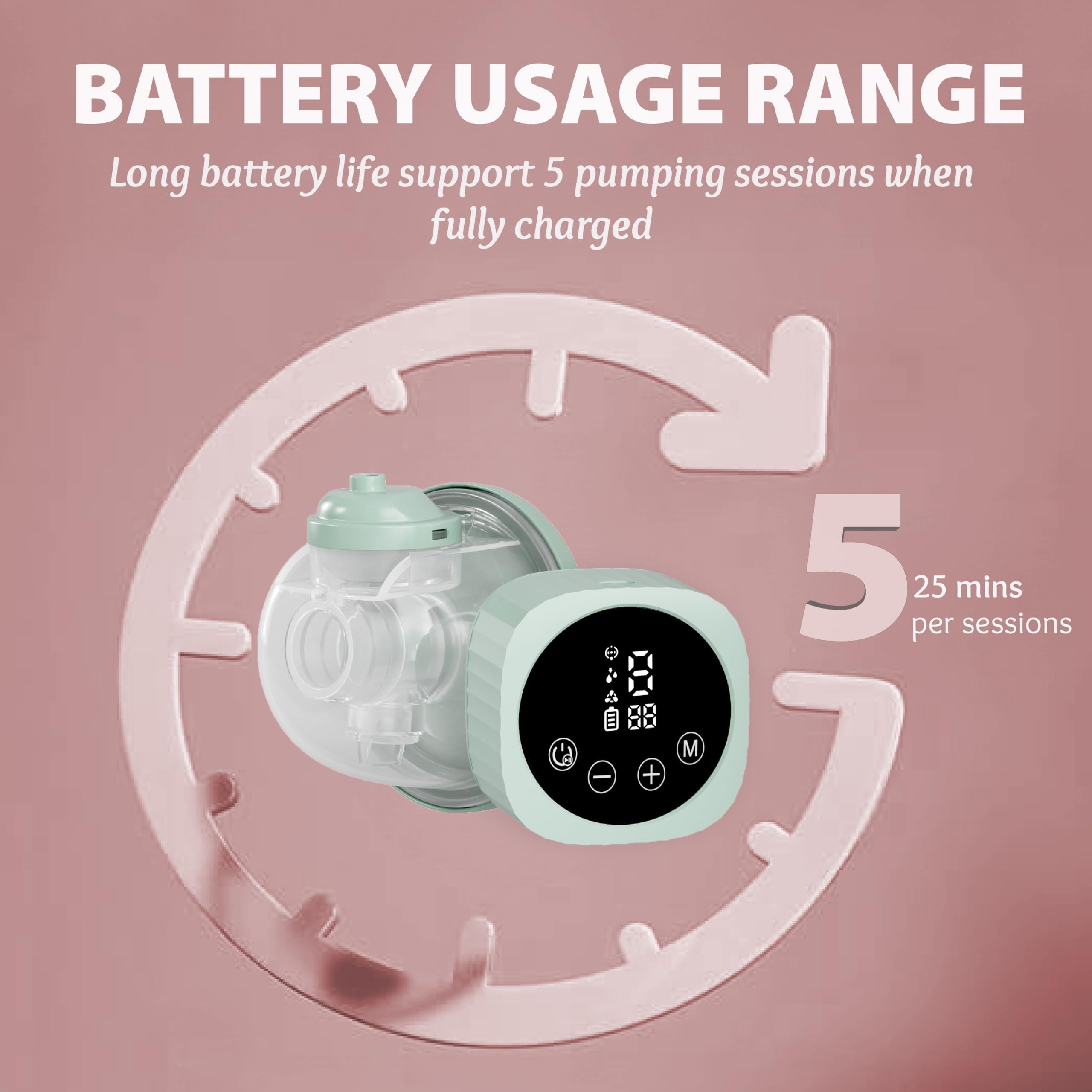 HealthSense Breast Pump for Feeding Mothers | Handsfree Electric Breast Pump Automatic with 3 Modes 9 Frequency, Rechargable, Light Weight & BPA Free Cup, LCD Touch Panel with 1 Year Warranty - BP 201 - Image 4 thumbnail