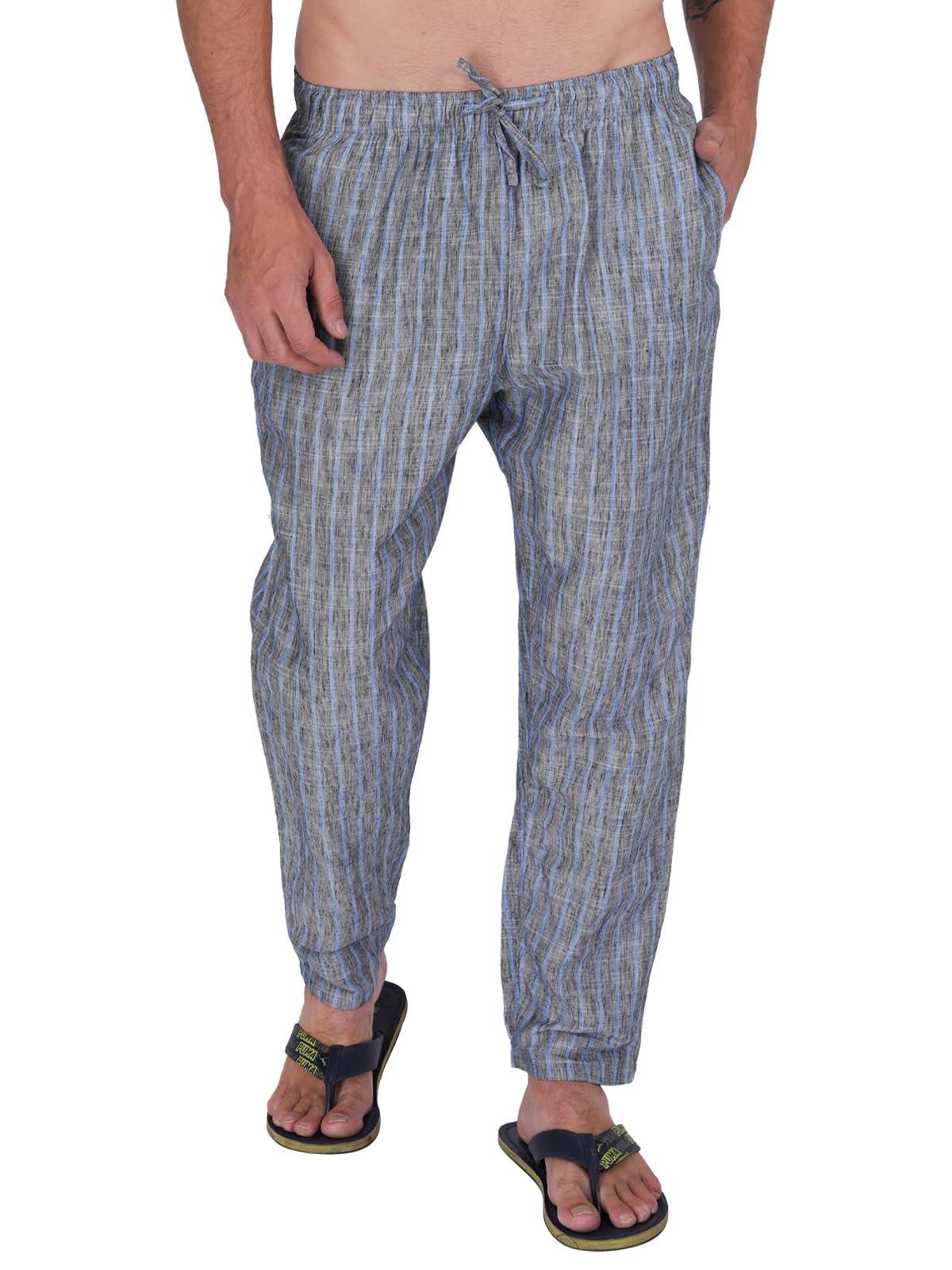 twist99 Mens Cotton Linen Striped Plus Size Pyjama-picture-22