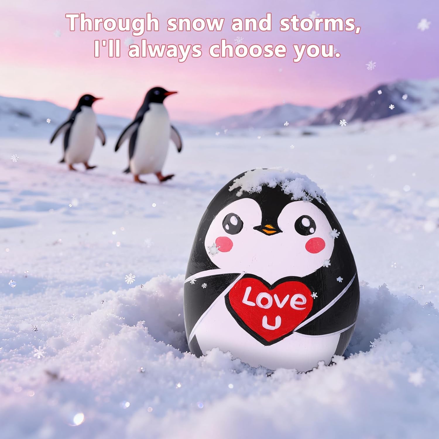 Penguin Gifts for Men Women, Penguin Pebble, You are My Penguin Anniversary Valentines Romantic Gift for Boyfriend Girlfriend Wife Husband - Image 3