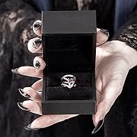 Vista 3 de Anillo de afecto de Rogue+Wolf Halloween plata compromiso compromiso compromiso anillos de boda para mujer, joyería gótica Y2K, accesorios