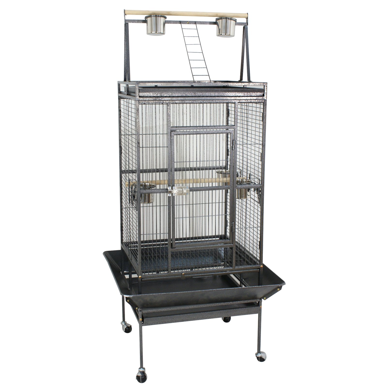 SUPER DEAL PRO 68’’ 2in1 Large Bird Cage with Rolling Stand Parrot Chinchilla Finch Cage Macaw