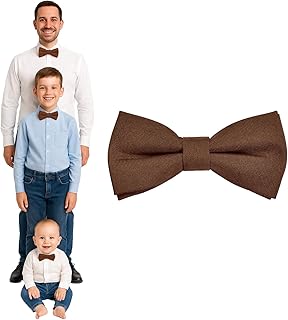 Pajarita hombre niños o bebés mate, preatada y ajustable en longitud de gabardina de algodón - accesorio festivo para bodas, comuniones y celebraciones