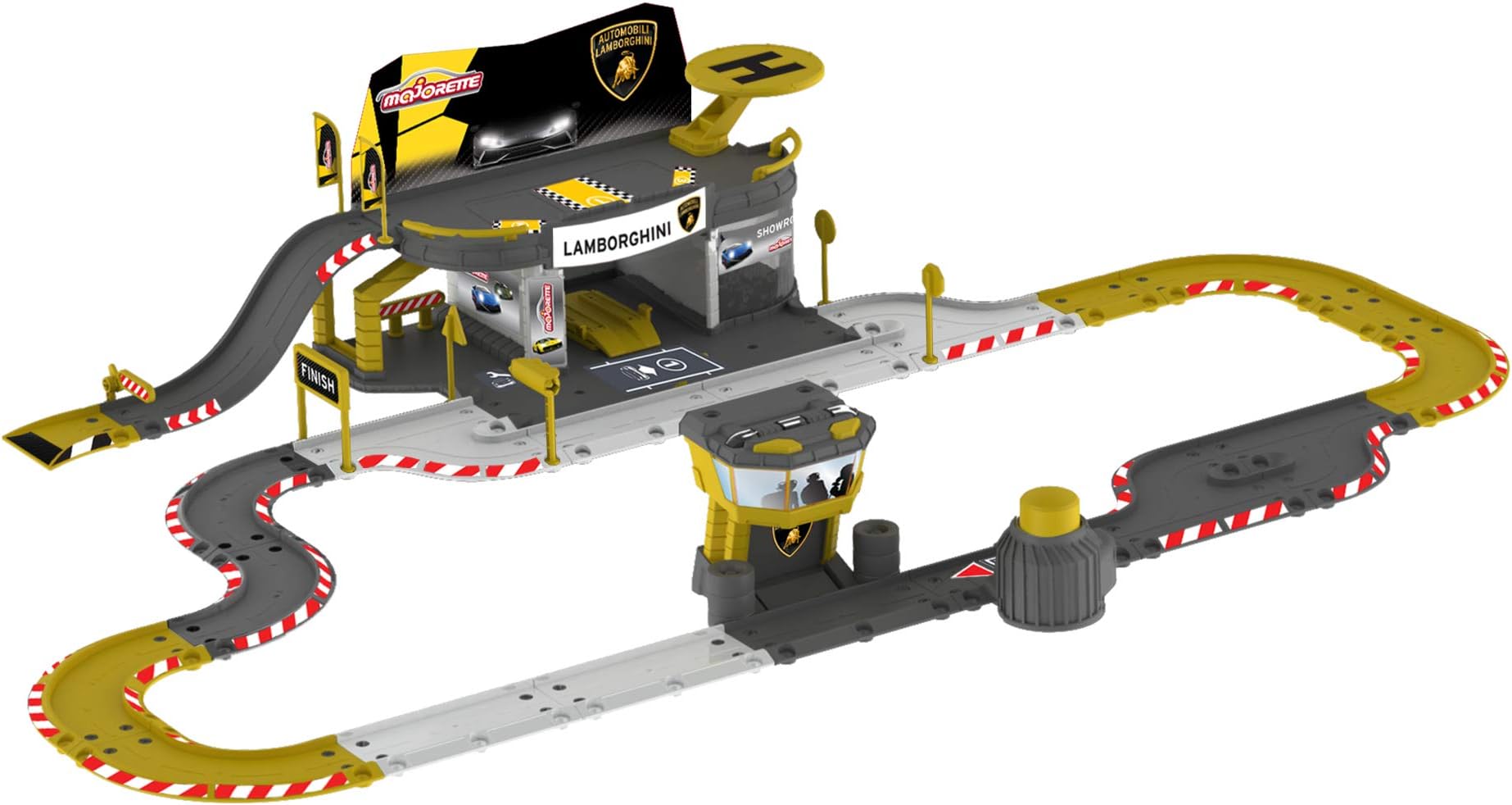 Majorette 212050025 Creatix Lamborghini Race and 5 Cars Toy Garage with