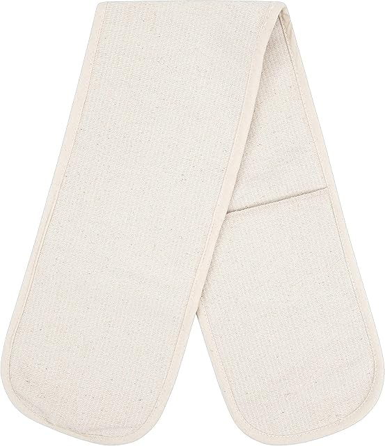100% Cotton Professional Double Oven Glove Chef Catering Home Kitchen Cooks Restaurant Double Oven Cooking Gloves Heat Resistant Pot Holder Mitt 4 Sizes (17x68 cm)