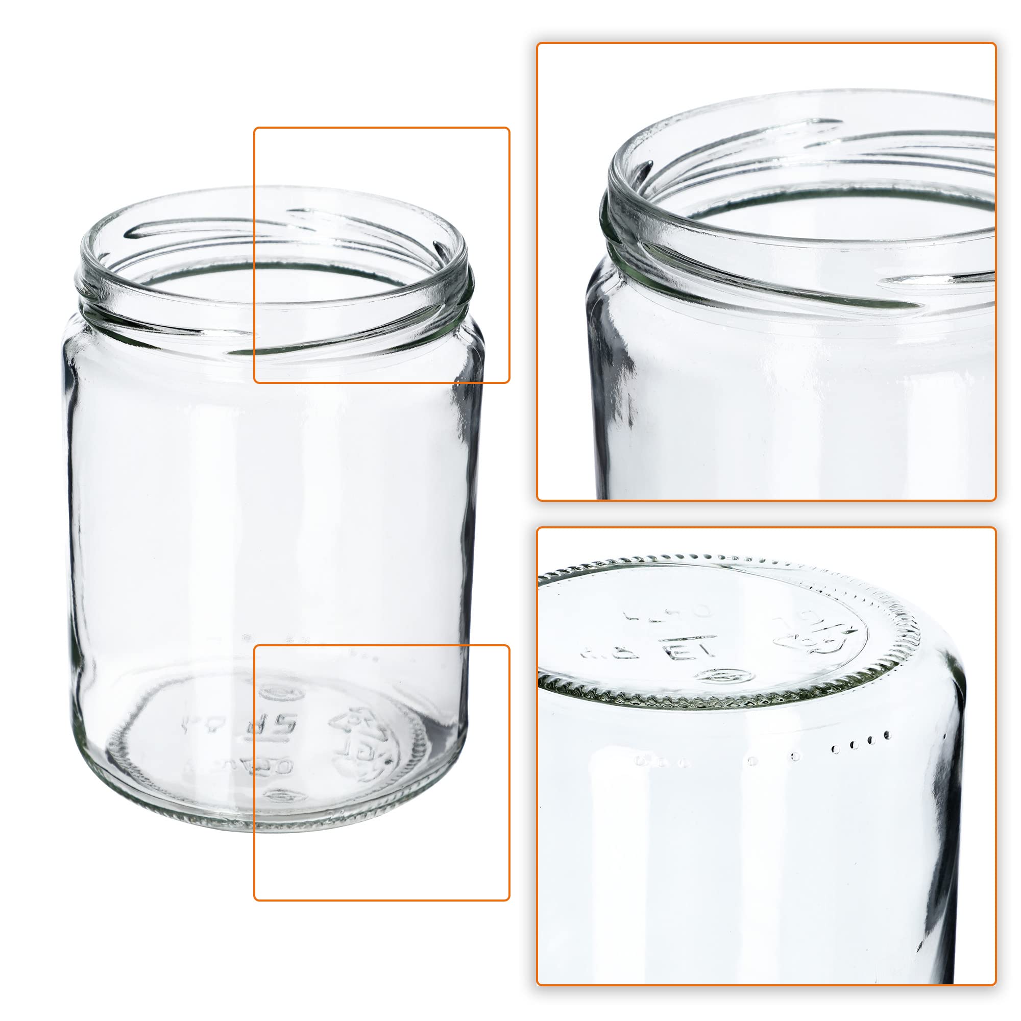 KADAX Weckgläser 540 ml - Tarros de conservas para tapa de rosca, cristal, mermelada, tarro de conserva, tarro de conservas, tarros redondos (ciruelas pasas)