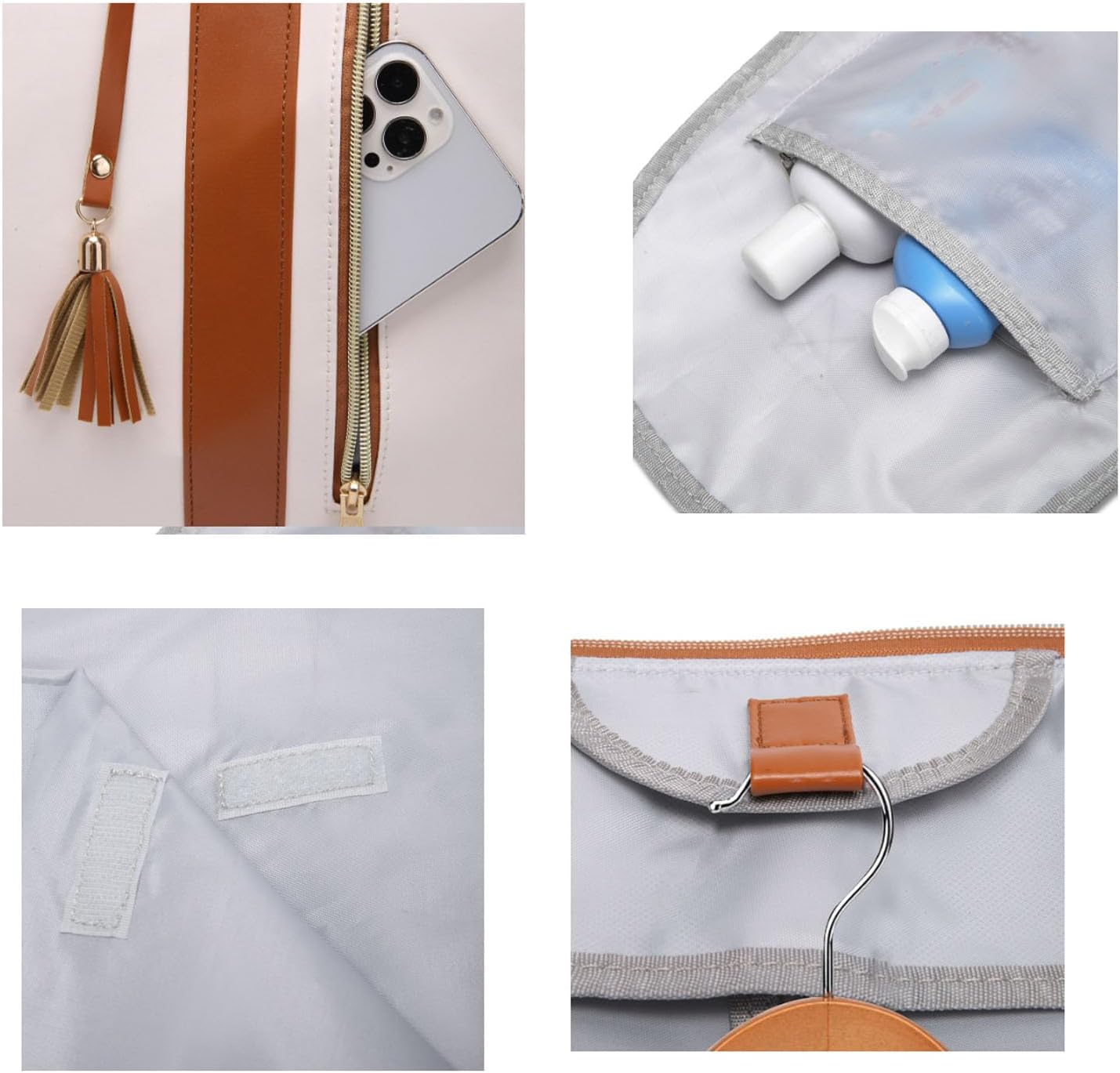 Luhxe Travel Bag Garment Bag, Travel Bsg Foldable Clothing Bag, Tashlo Carry Bag, Tashlo Travel Bag, Foldable Bags For Travel, Travel Duffle Bag That Unfolds To Hang Clothes (Beige)