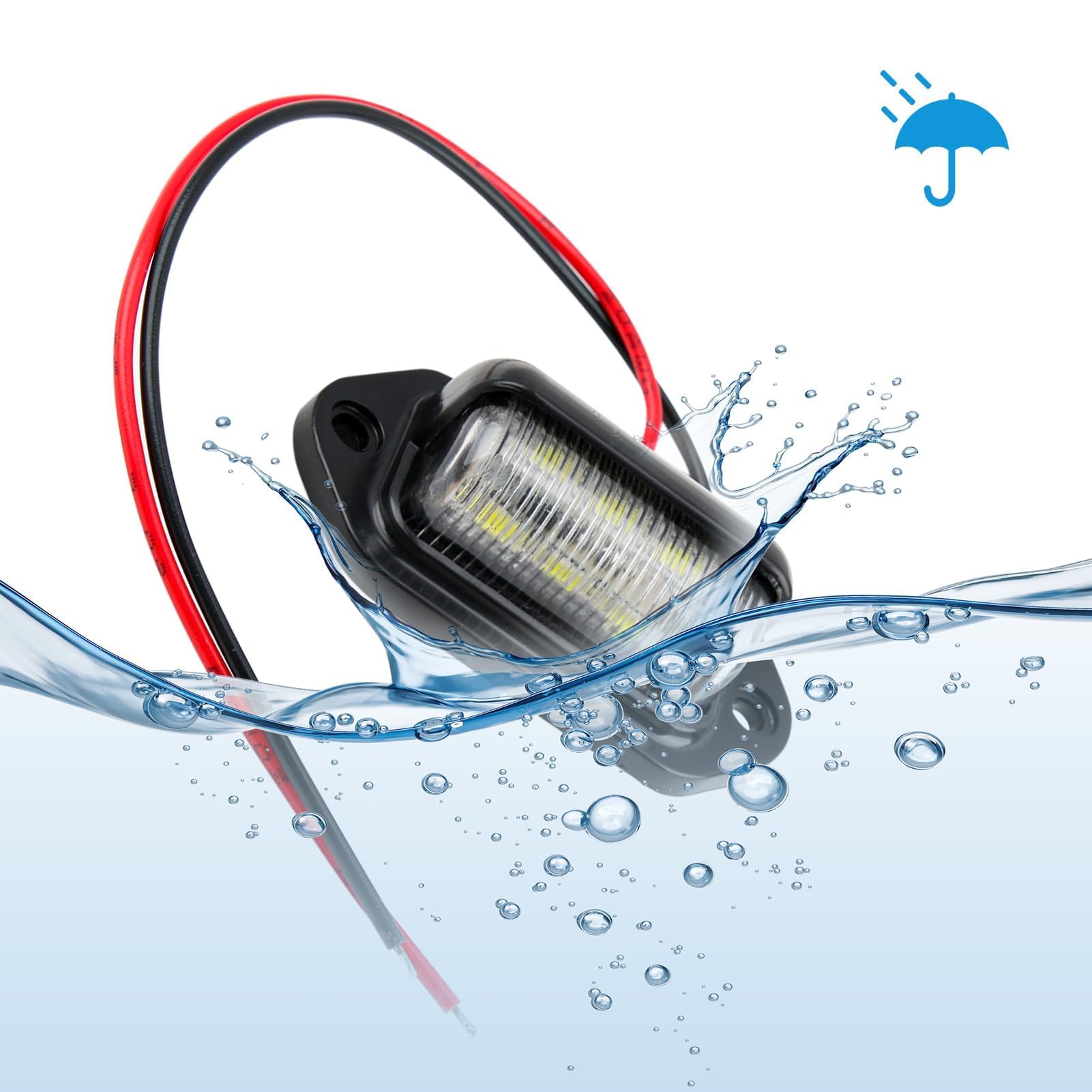 2 Luci Targa LED Impermeabili 12V-24V - Per Auto, SUV, Camper, Barche E Rimorchi