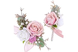 Fnize Pink Corsage and Boutonniere Set: A Touch of Elegance for Weddings and Proms