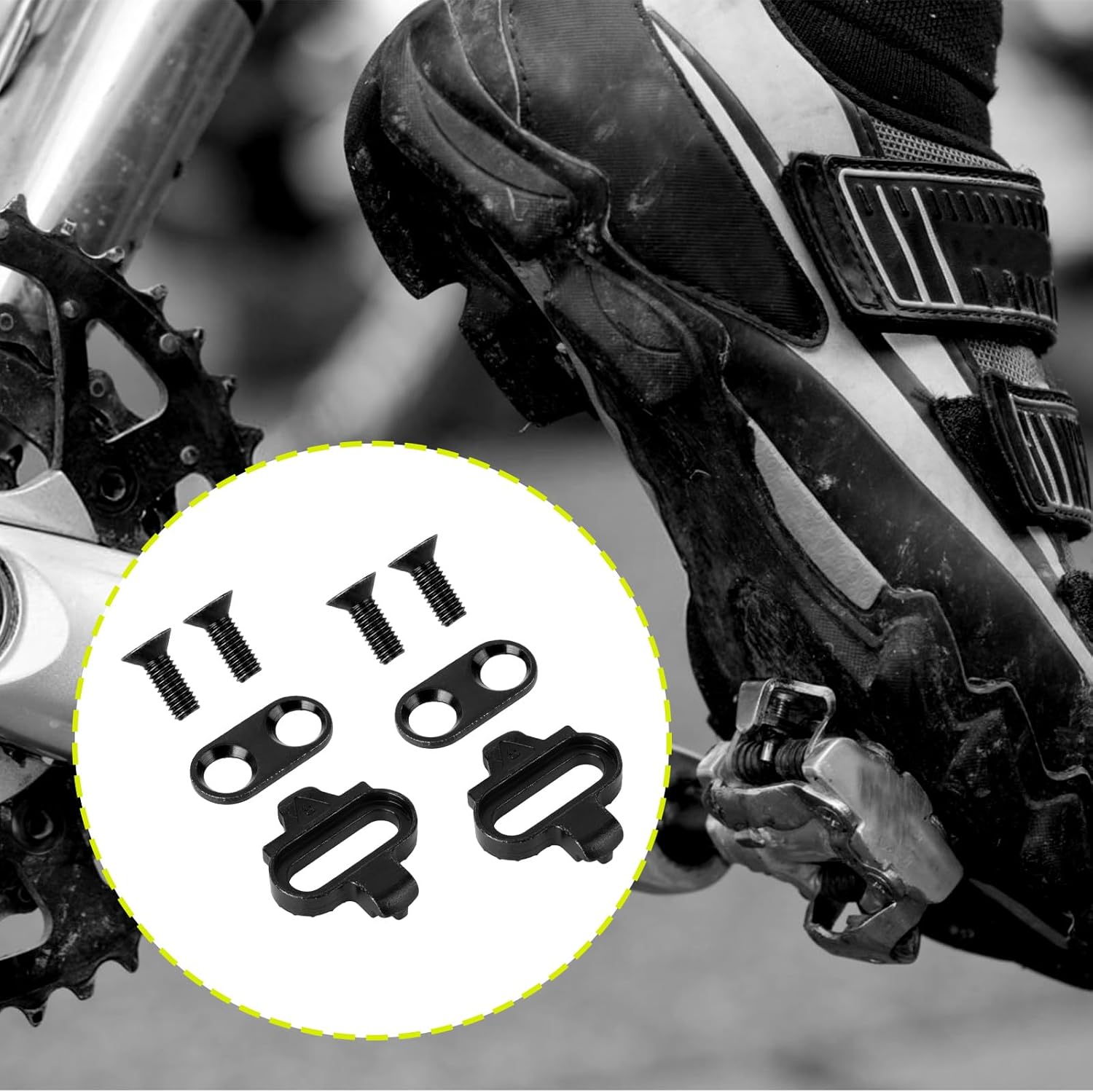 Black Bike Cleats Clips Replacement, Cycling Cleats for Indoor Cycling Spinning Biking Compatible with Shimano MTB SPD SM-SH51 and Look X-Track Pedals Parts - Image 7