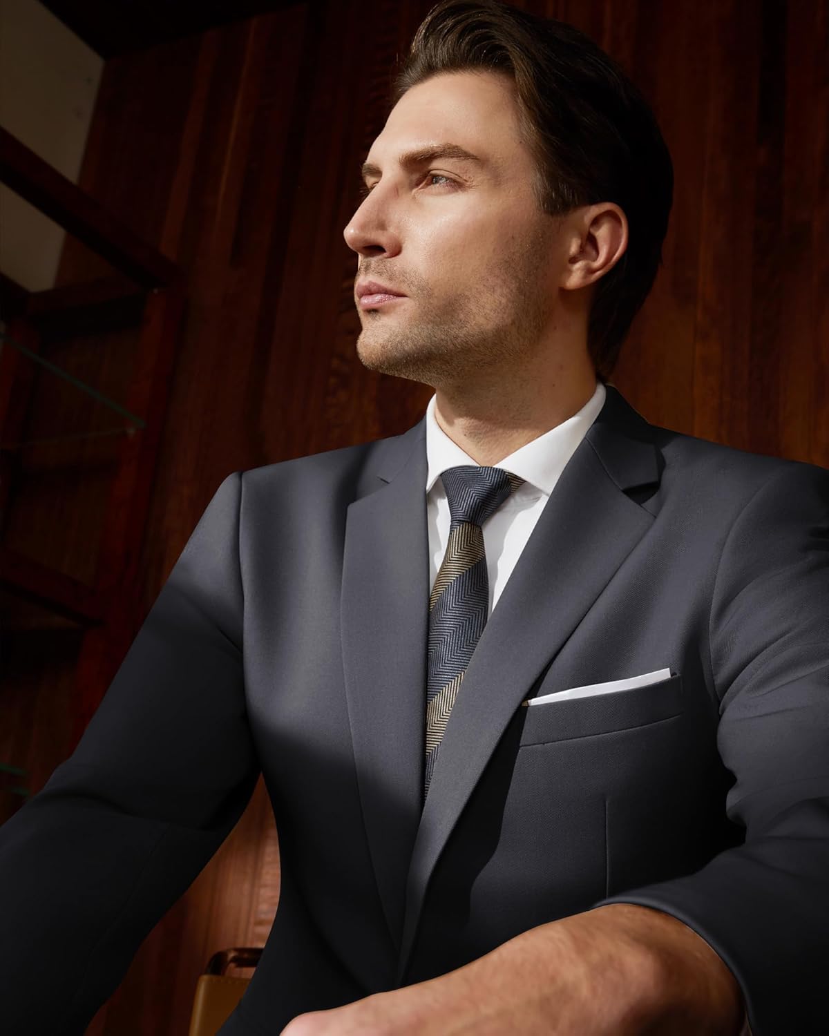 WULFUL Men's 2 Piece Suits Slim Fit Two Button Blazer Jacket Pants Set for Party,Wedding and Business - Image 2