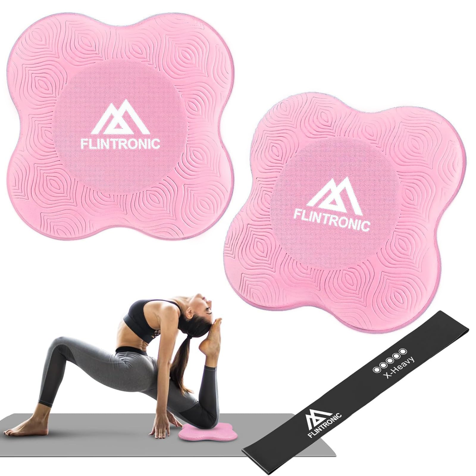 Flintronic 2 Pack Non-slip Yoga Mat, Yoga Support Pad, Sports Balance Pad, Comfortable Lightweight Support for Knees Hands