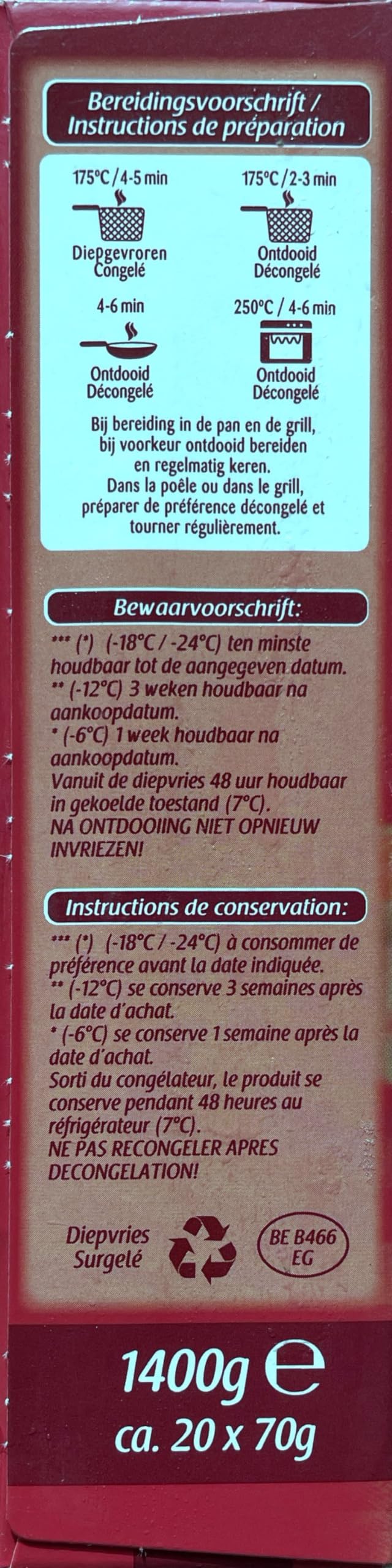 Beckers Frikandel Holländische Bratrolle 20 Stk. 70g Friteuse Grill Pfanne