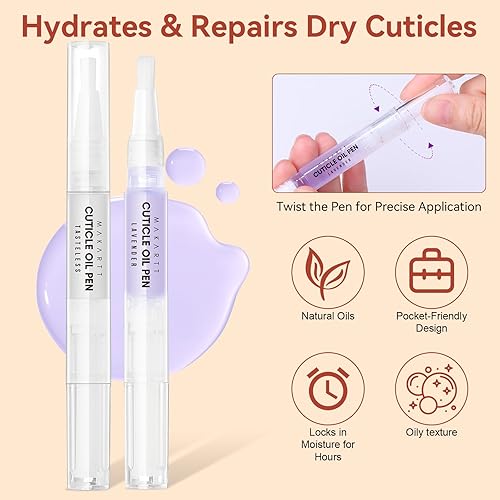 Miniatura 4 de Makartt Kit de cuidado de uñas con aceite de cutícula, recortador, lima de uñas y líquido removedor de cutículas de 4.1 fl oz, kit de manicura de