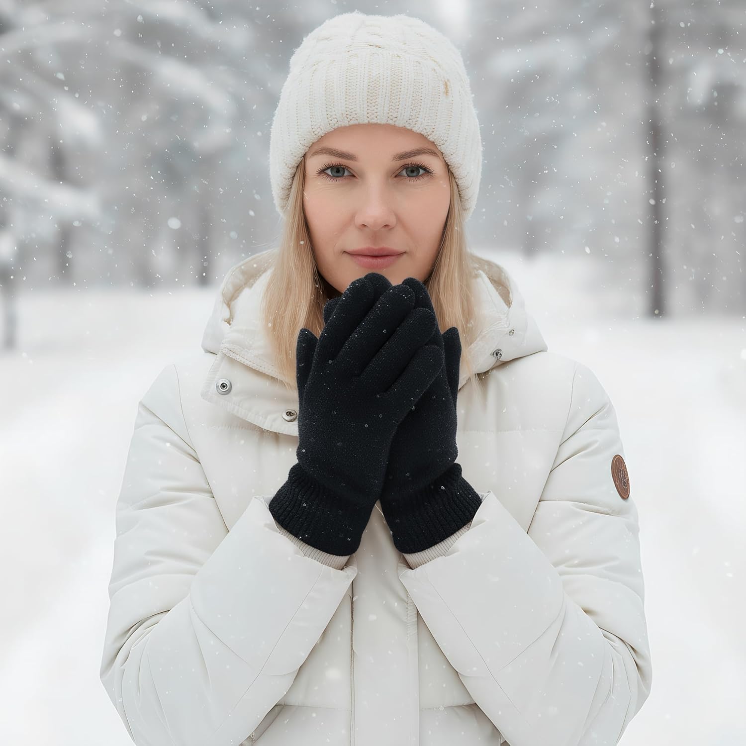 jiebor 6 Pairs Winter Warm Knit Magic Work Stretchy Gloves Bulk for Women Men Teens Adult Cold Weather - Image 3