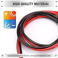 Vista 4 de SWANLAKE - 2 cables de prueba de clip de cocodrilo de doble extremo, 1000 V 15 A, 3.5 pies/3.3 ft, clips de cocodrilo de cable de cobre flexible