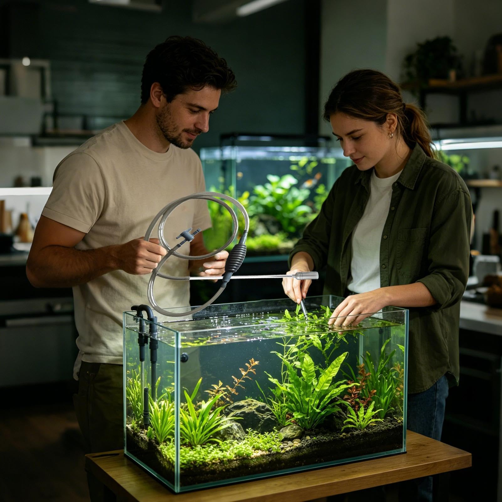 Sifón de Acuario Limpiador Y Cambiador De Agua Del Acuario
