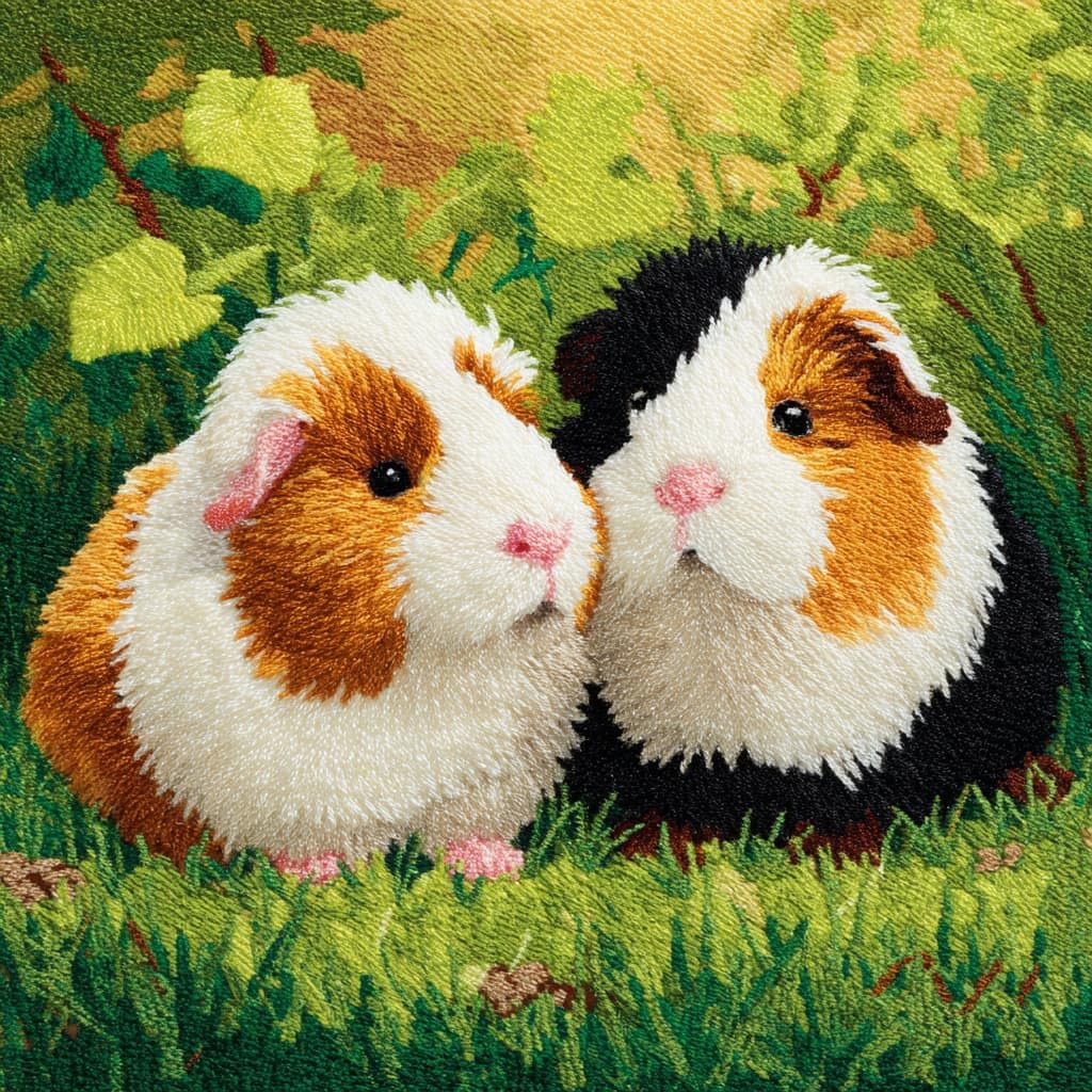 Taxpy Latch Hook Kits, Animal Guinea Pig Pillow for Pillow Pre-Printed Patterns Pillowcase Needlework Crochet Yarns Latch Hooking Cushion 17x17inch