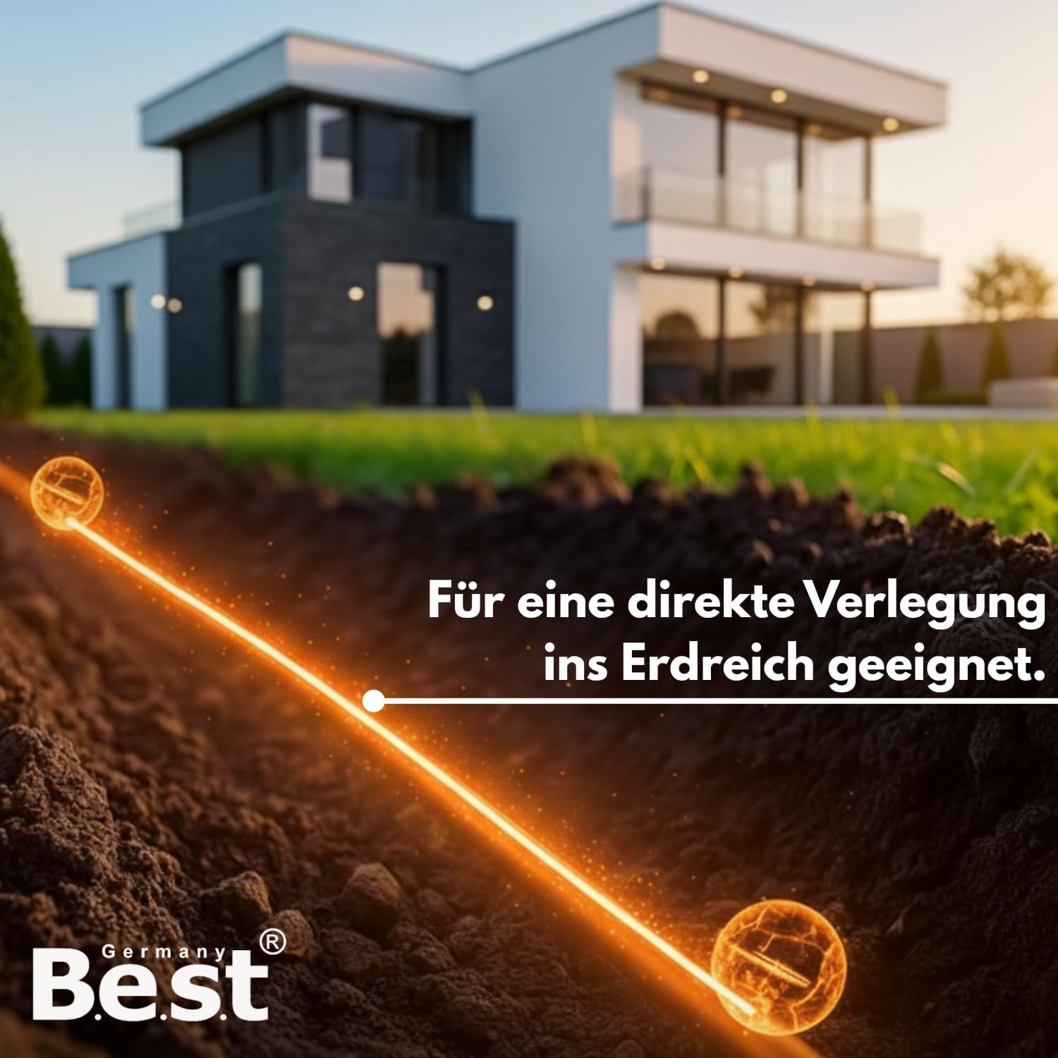 Germany B.e.s.t Cavo di rete CAT 7, 200 m, Simplex, cavo di rete per esterni, LAN, cavo Ethernet, S/FTP, 10 Gbps, catat 7, in puro rame PoE+ LSZH