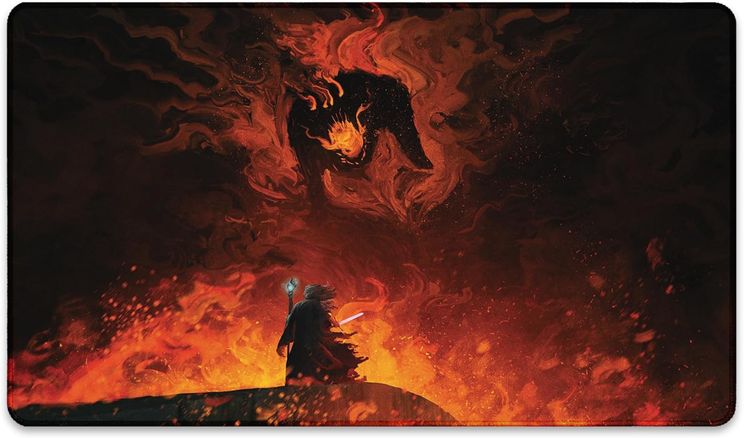 The Shadow and the Flame (Stitched) - MTG Playmat by Anato Finnstark - Compatible with Magic the Gathering Playmat - Original Designs