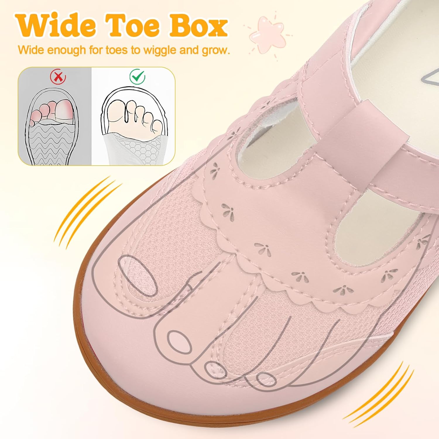 LeIsfIt Toddler Barefoot Shoes Kids Walking Shoes Colorful and Pink Size 5