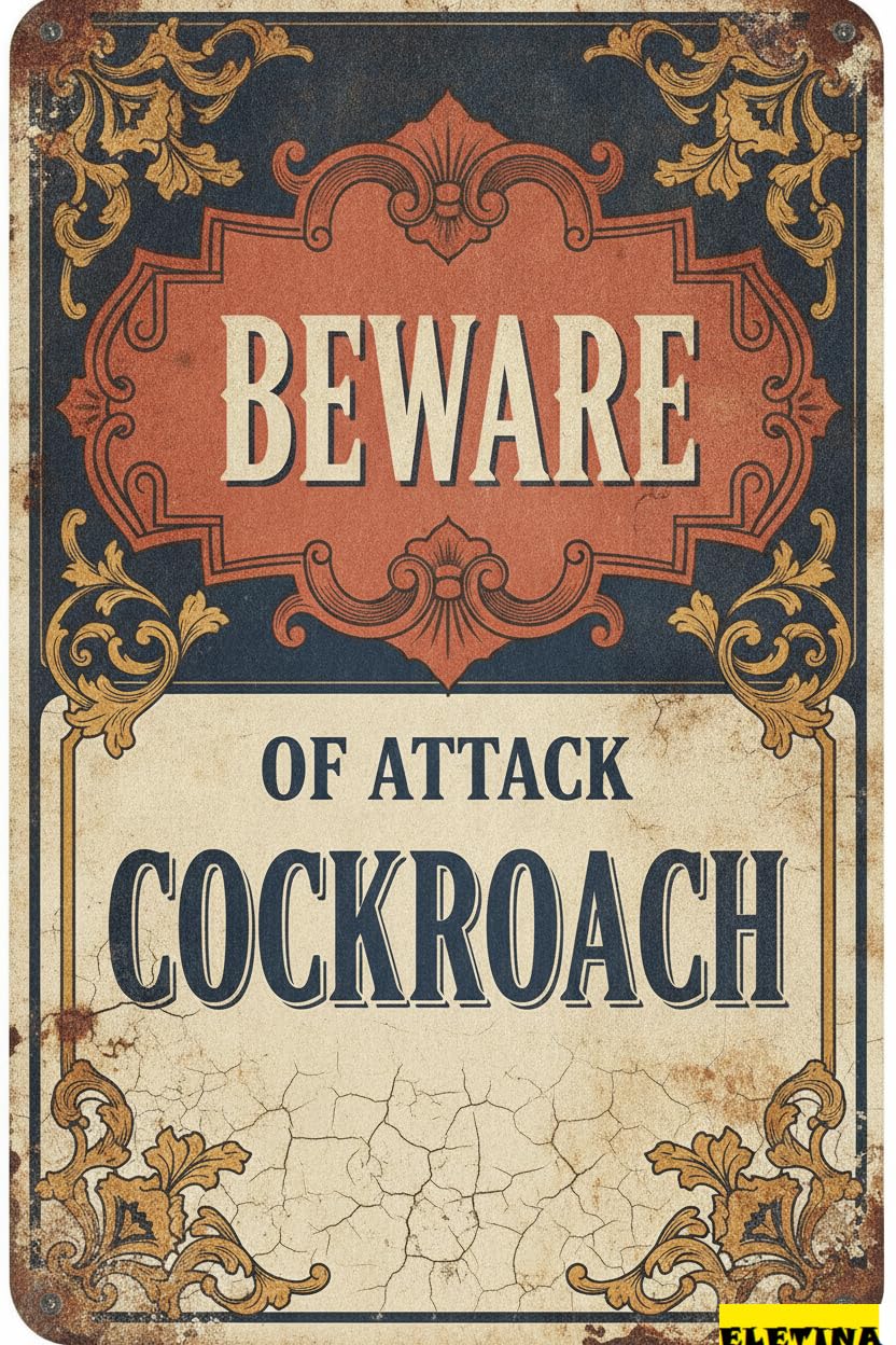 Personalized Sign for Man Cave Beware Of Funny Adt Security S Beware Of Attack Cockroach Metal S House Adt Security S Yard Beware (color : Decor A, Size : 8x12 In) Private Property Decorative