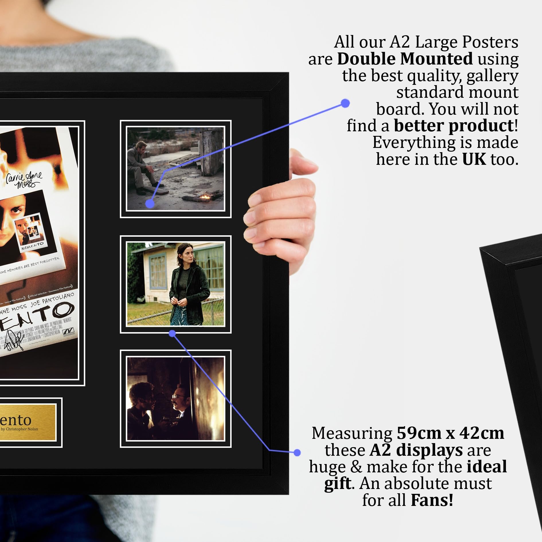 HWC Trading Memento Podpisany Plakat Filmowy A2 Deluxe w Ramie