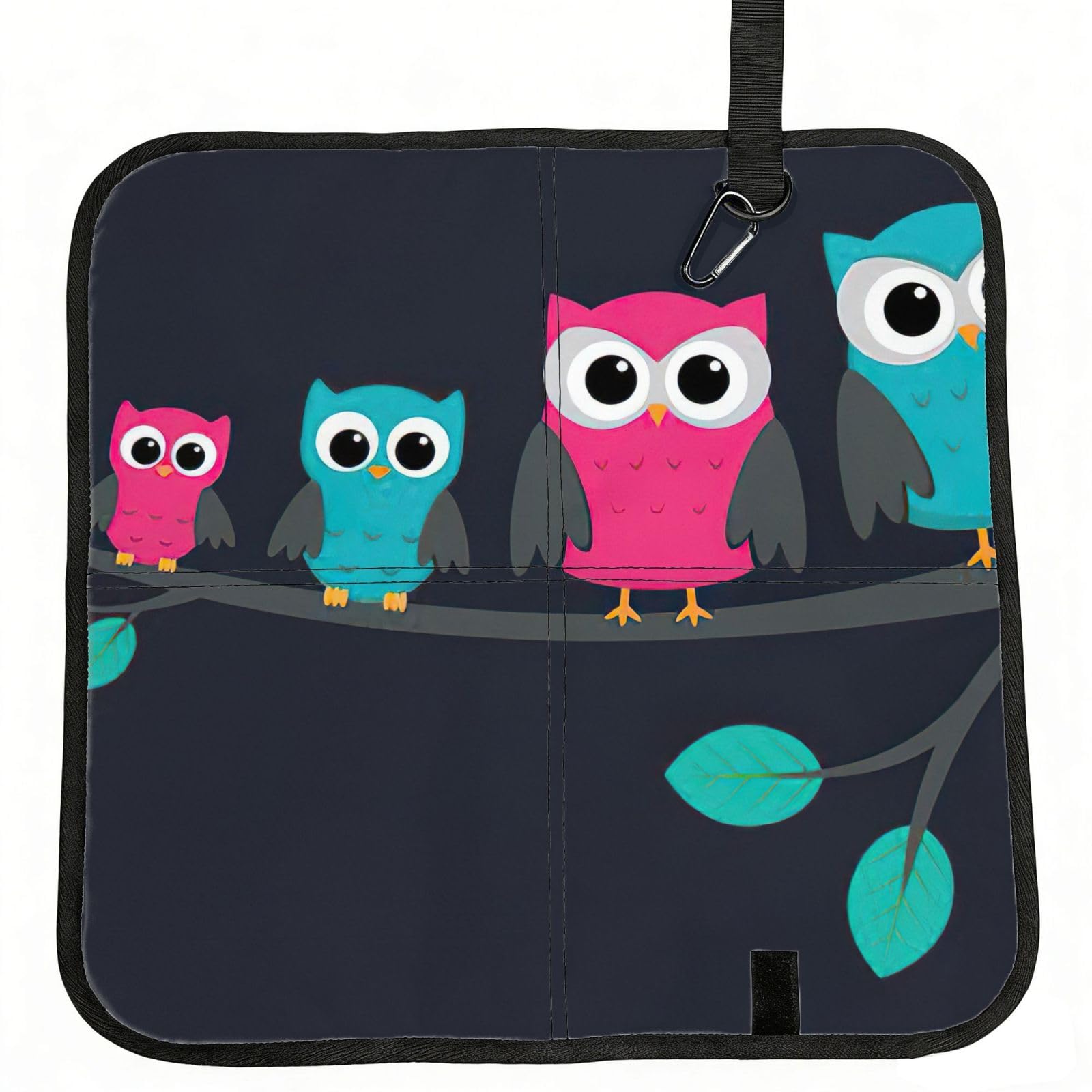 bghdfa Cute Owls Print Outdoor Sitting Mat Waterproof Oxford Cloth Seat Cushion Folding Foam Camping Seat For Picnic
