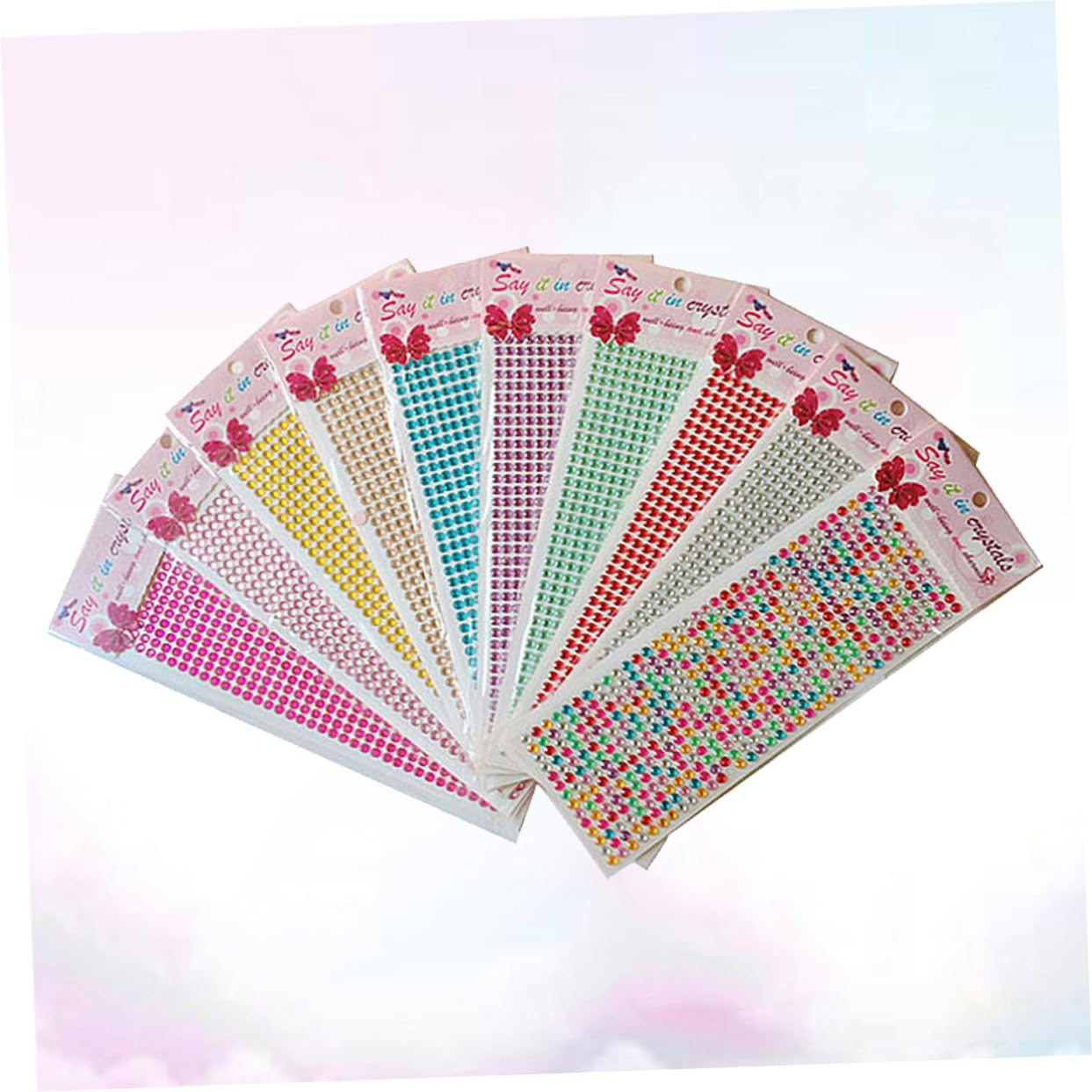 Healvian 15pezzi Adesivi Perle Artificiali Forma Con Retro Adesivo Per Decorazioni Artigianali Make-up e Festa Misti