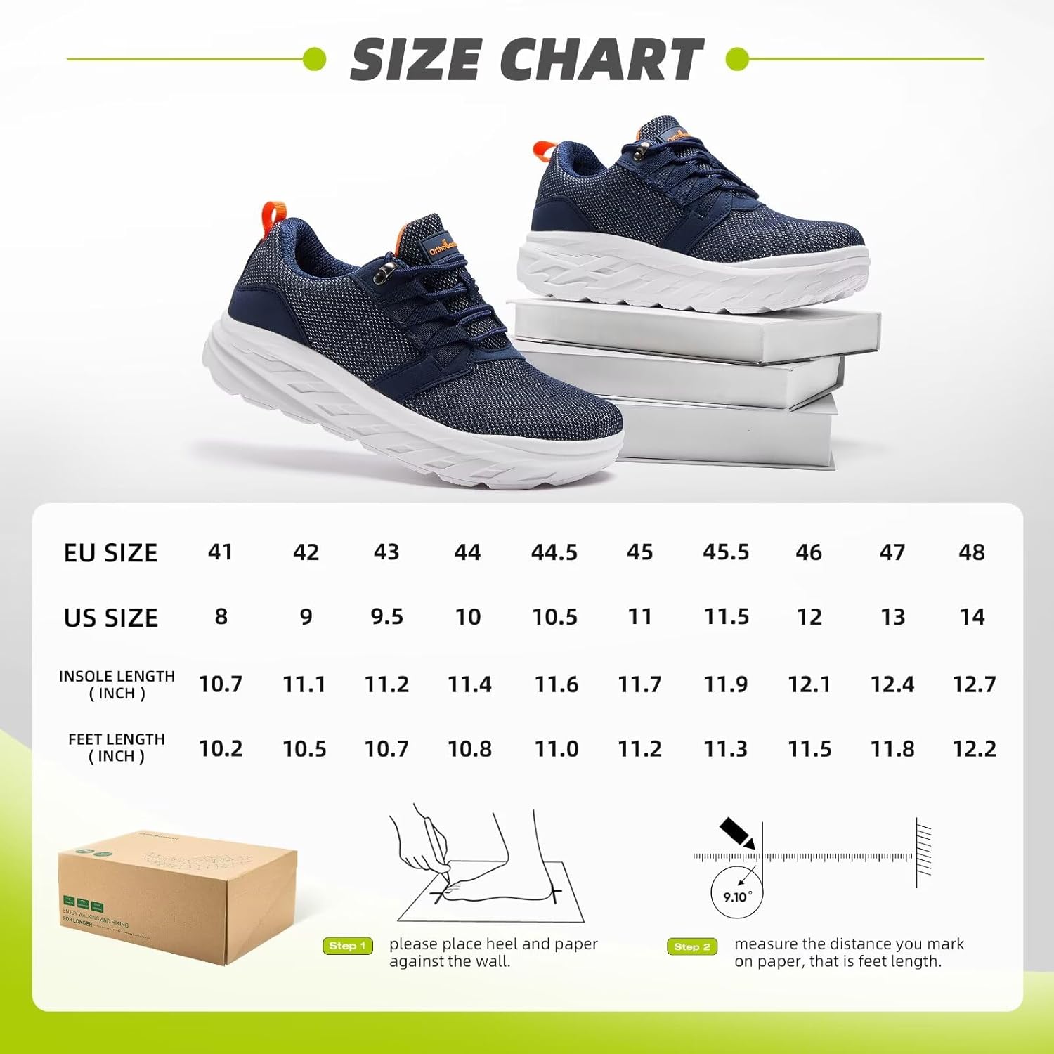 Men's Orthopedic Diabetic Wide Walking Shoes: Comfortable Plantar Fasciitis Fashion Sneakers with Arch Support, Casual Hammer Toes Swollen Tennis Work Sports Shoes for Heel and Foot Pain Relief - Image 8