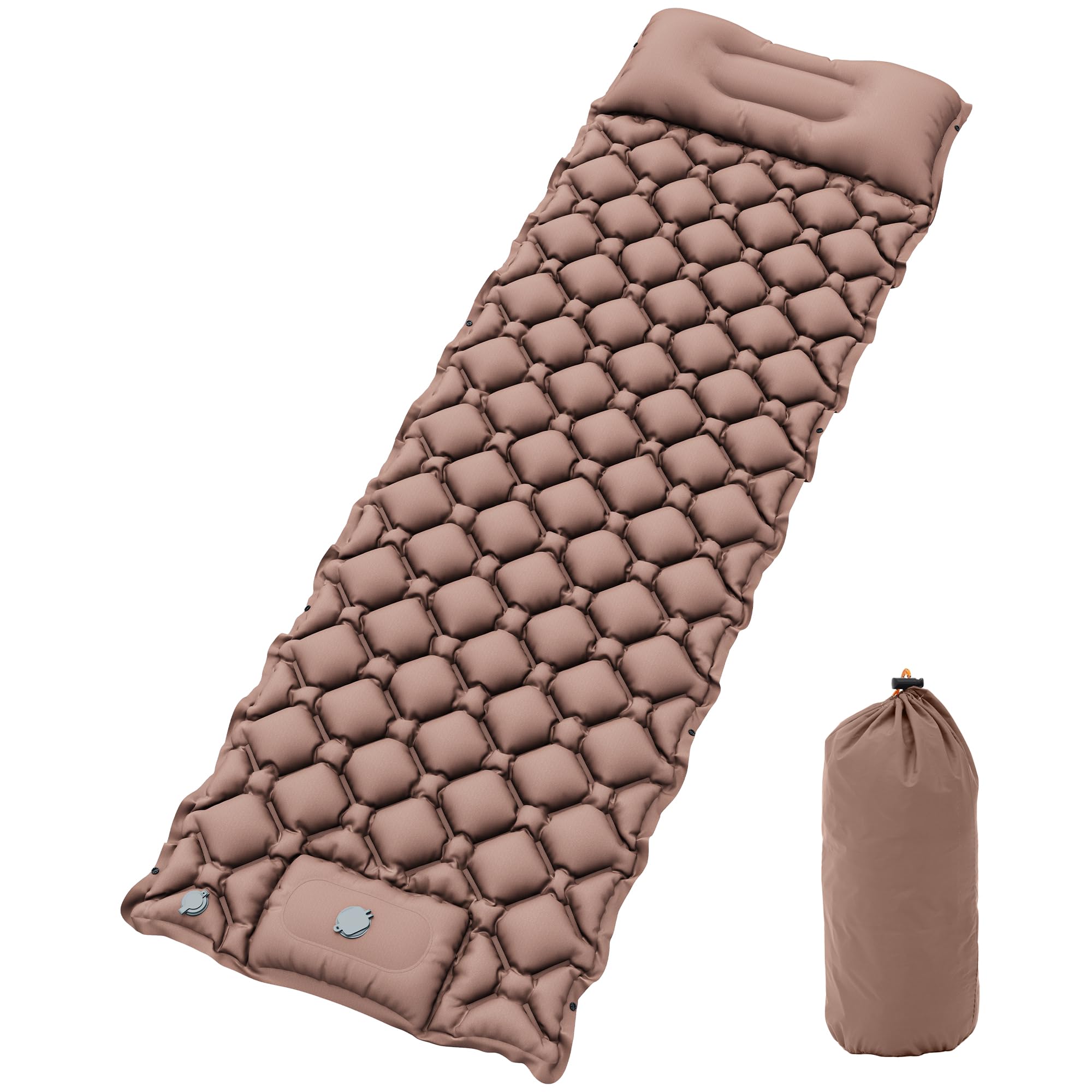 YITAHOME Camping Mat, Ultralight Self Inflating Sleeping Mat with Built-in Pump & Bag, Large Pillow, Portable Camping Mattress Inflatable Waterproof for Outdoor, Camping, Hiking (Desert Yellow)