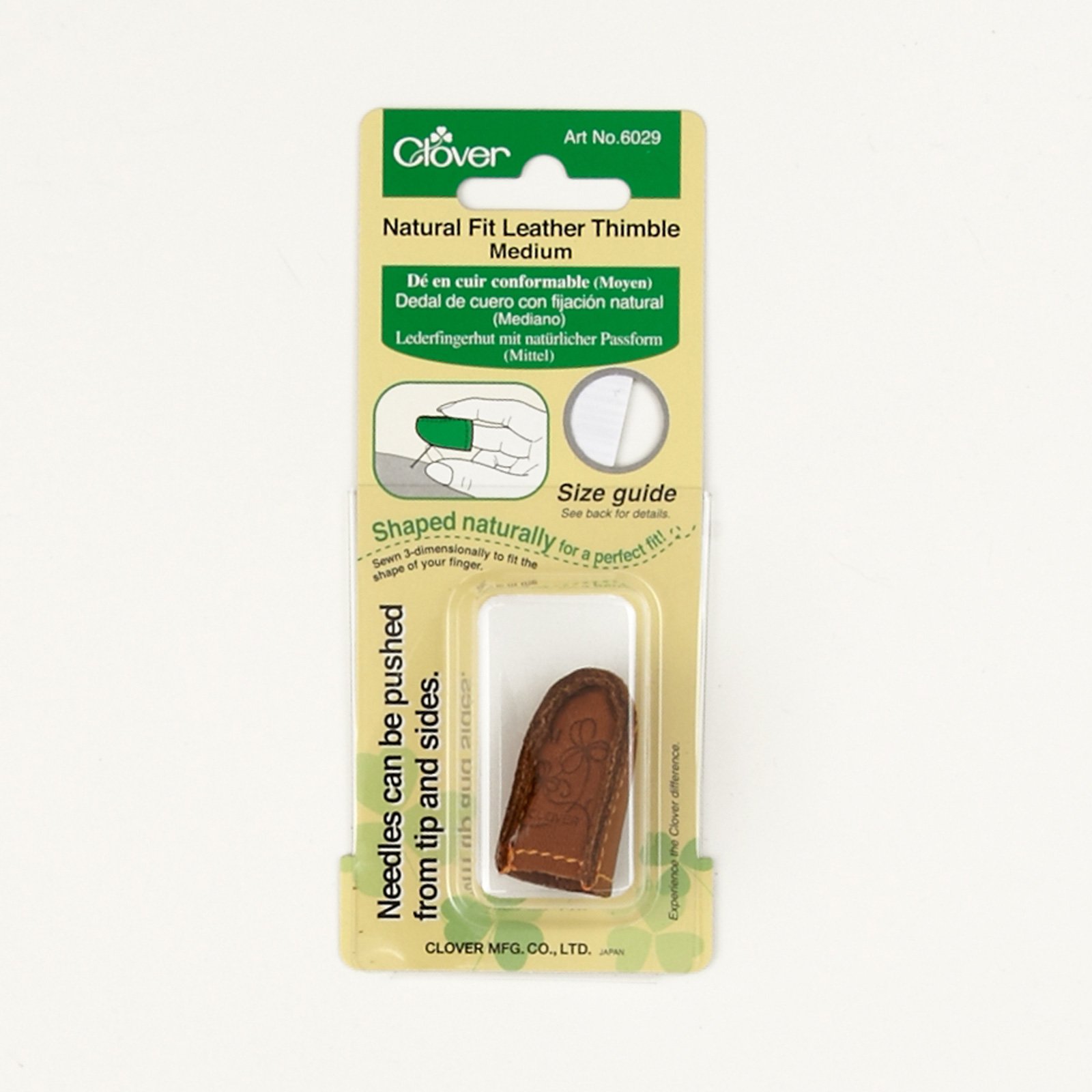 Clover Natural Fit Leather Thimble Medium