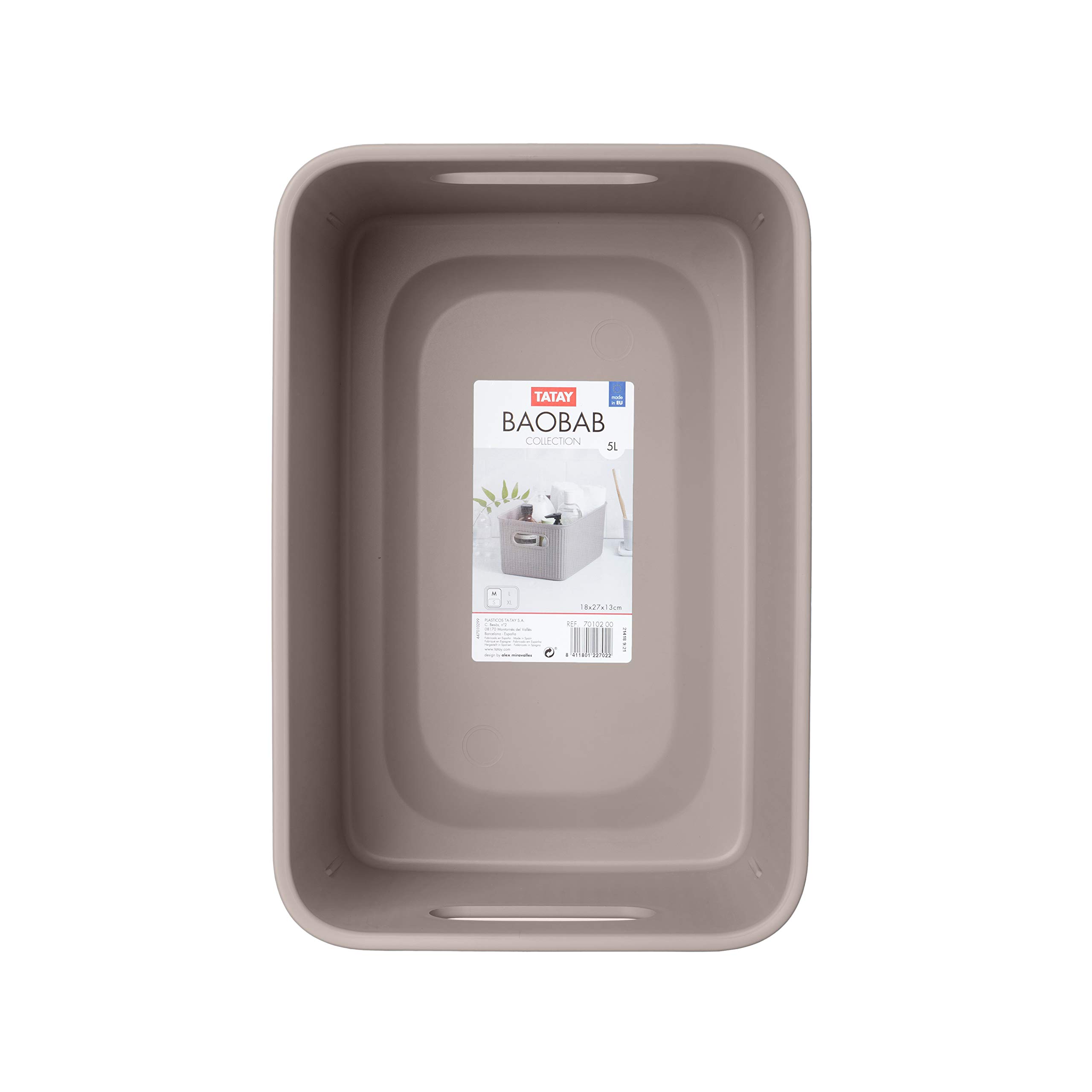 TATAY Opbergdozen Plastic 5 L Baobab | Organiser Box | Geïntegreerde Handgrepen | Compact en Veelzijdig Ontwerp | BPA-Vrij Plastic | 18,1x27,2x13 cm, Blauw