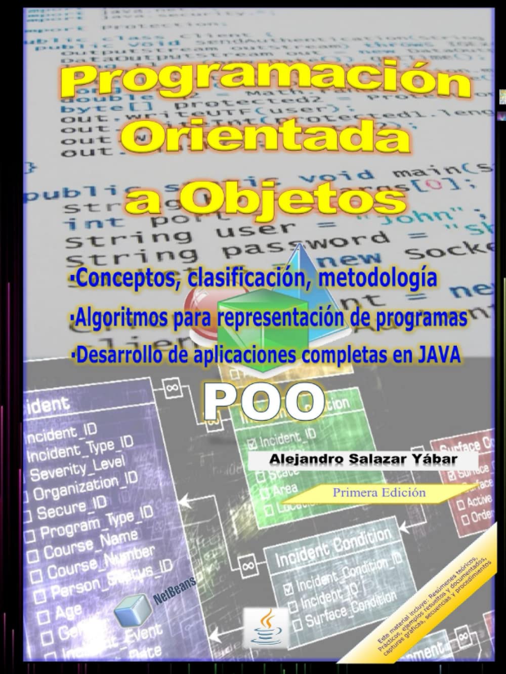 PROGRAMACIÓN ORIENTADA A OBJETOS: Conceptos, clasificación, metodología / Algoritmos para representación de programas / Desarrollo de aplicaciones y ejemplos completos en JAVA