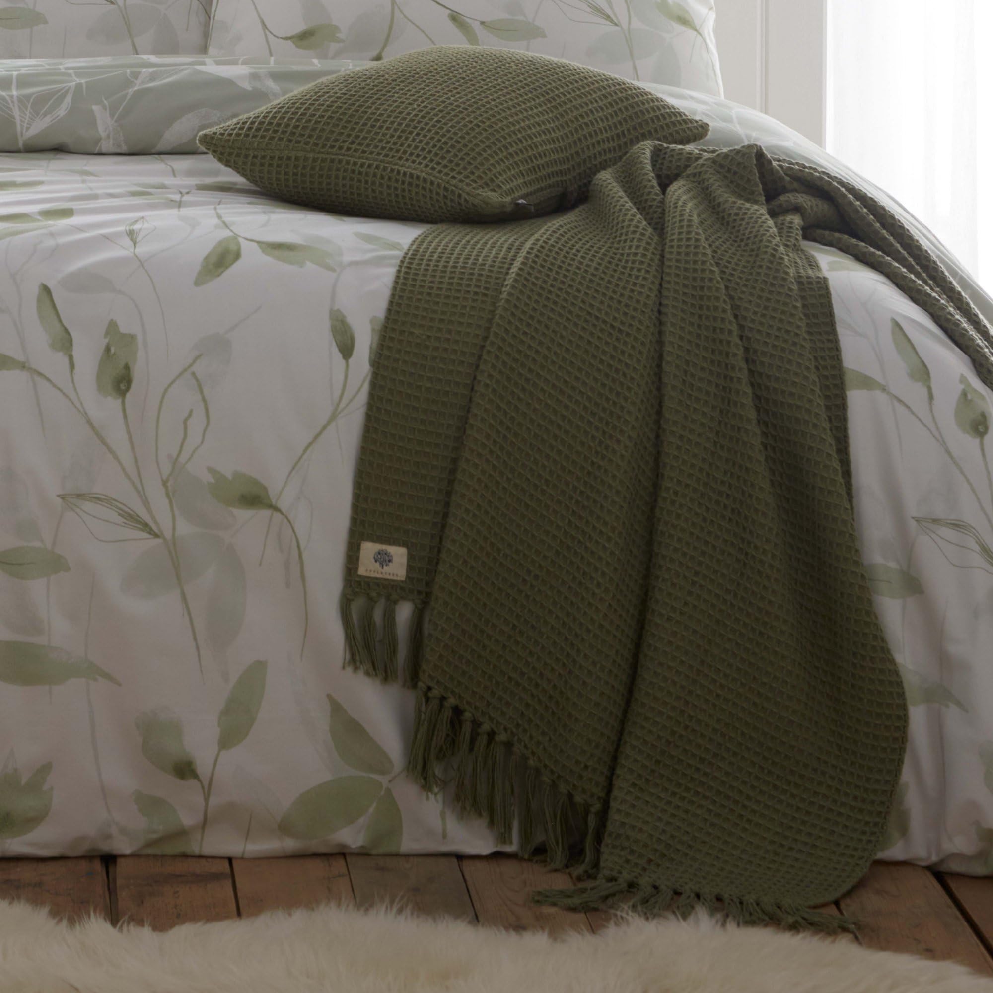 Drift Home - Eliza - Juego de Funda nórdica ecológica - Tamaño de Cama Super King en Color Verde